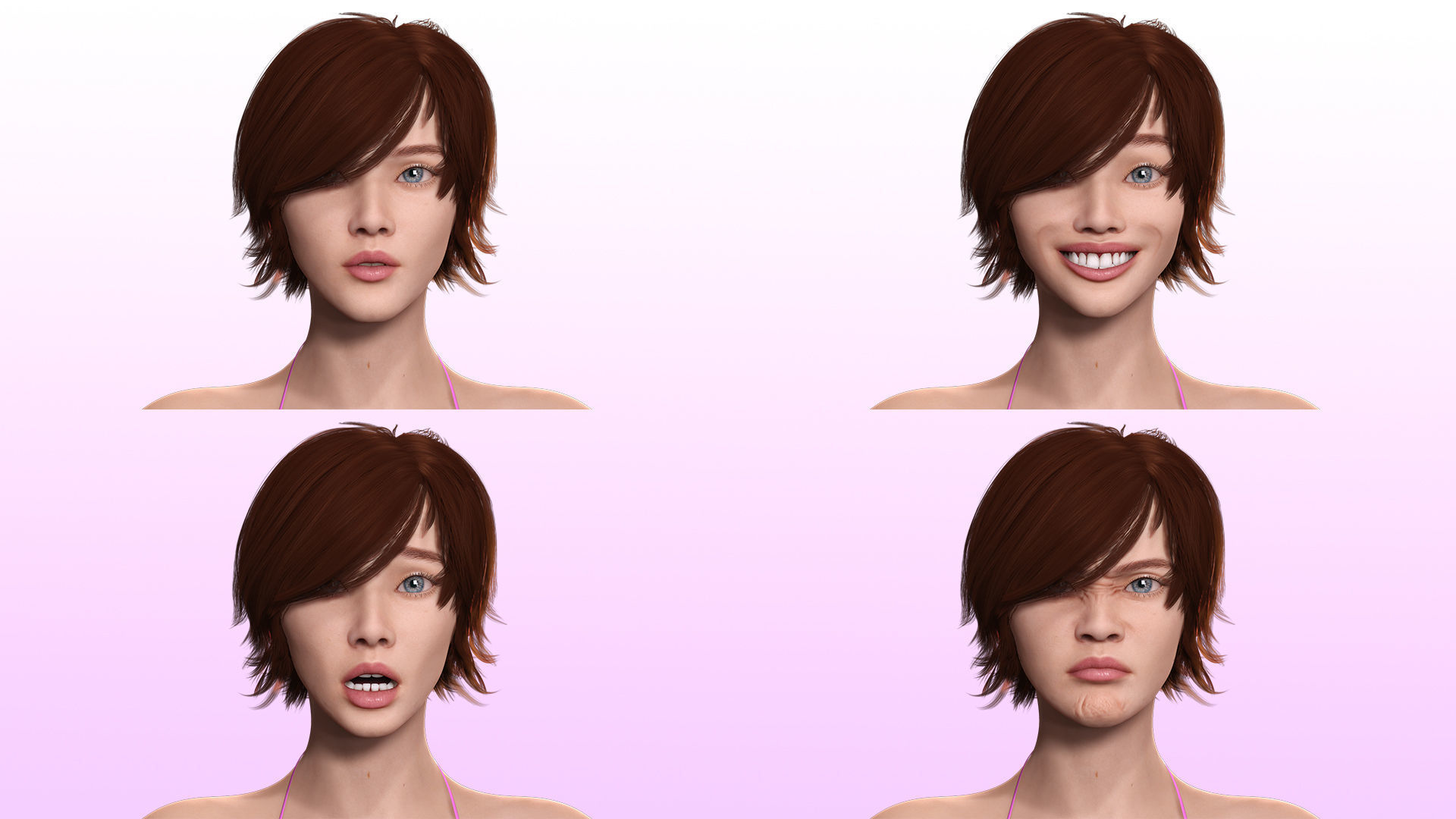 Suzi - Realistic Woman Scanned Texture Low-poly 3D model_7
