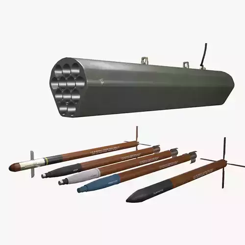  Rocket Launcher FZ219 With Missiles 3D model