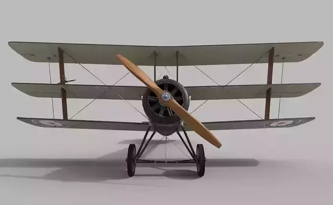 Game-Ready Sopwith Triplane Low-poly 3D model