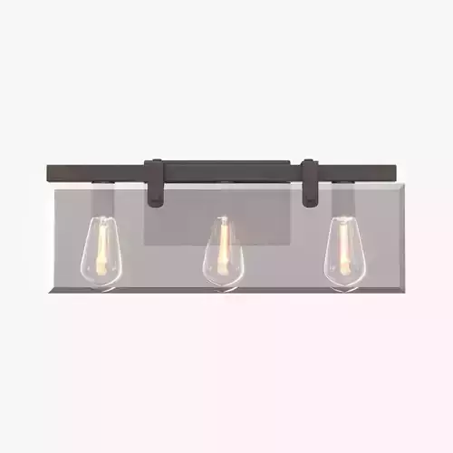 Antique Bronze Clear Glass Luxe Bath Vanity Light