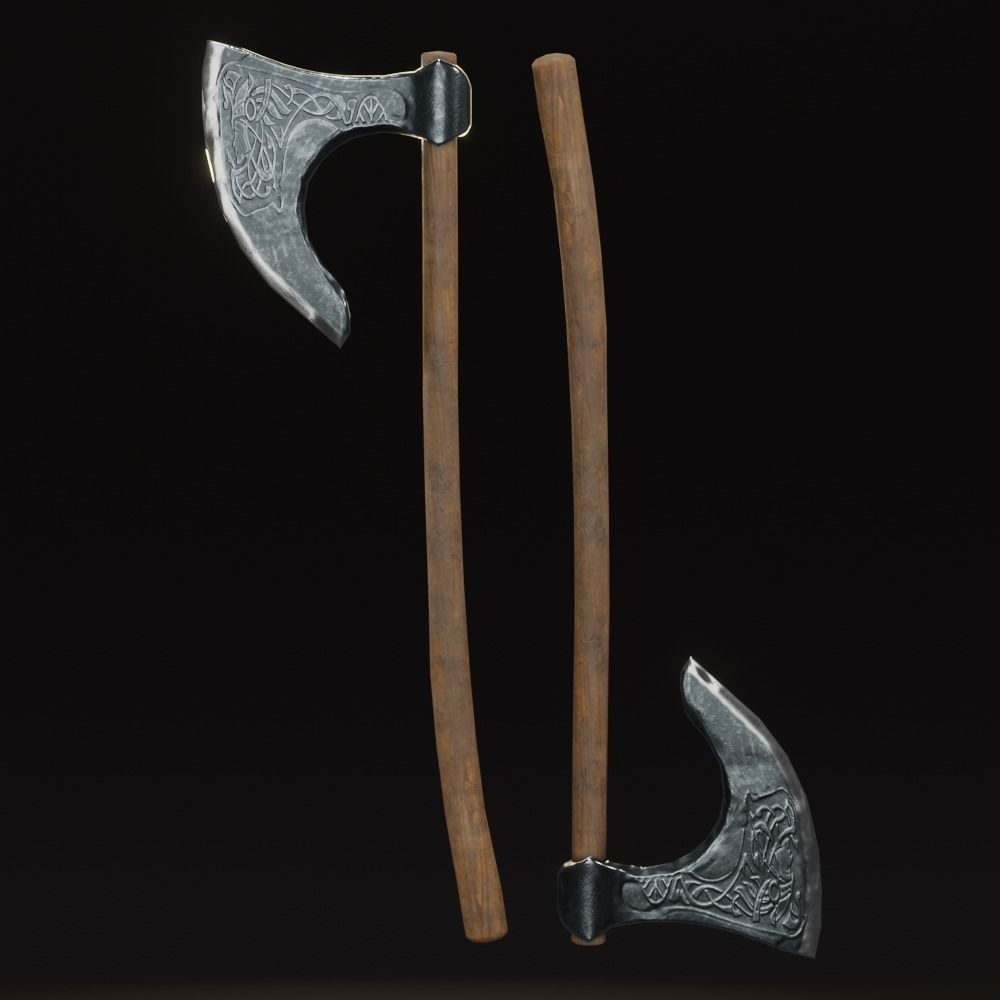 Viking Axe pack PBR Low poly game ready Low-poly 3D model_6