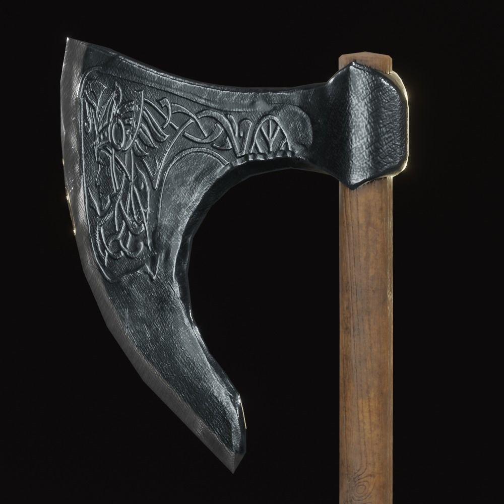 Viking Axe pack PBR Low poly game ready Low-poly 3D model_9