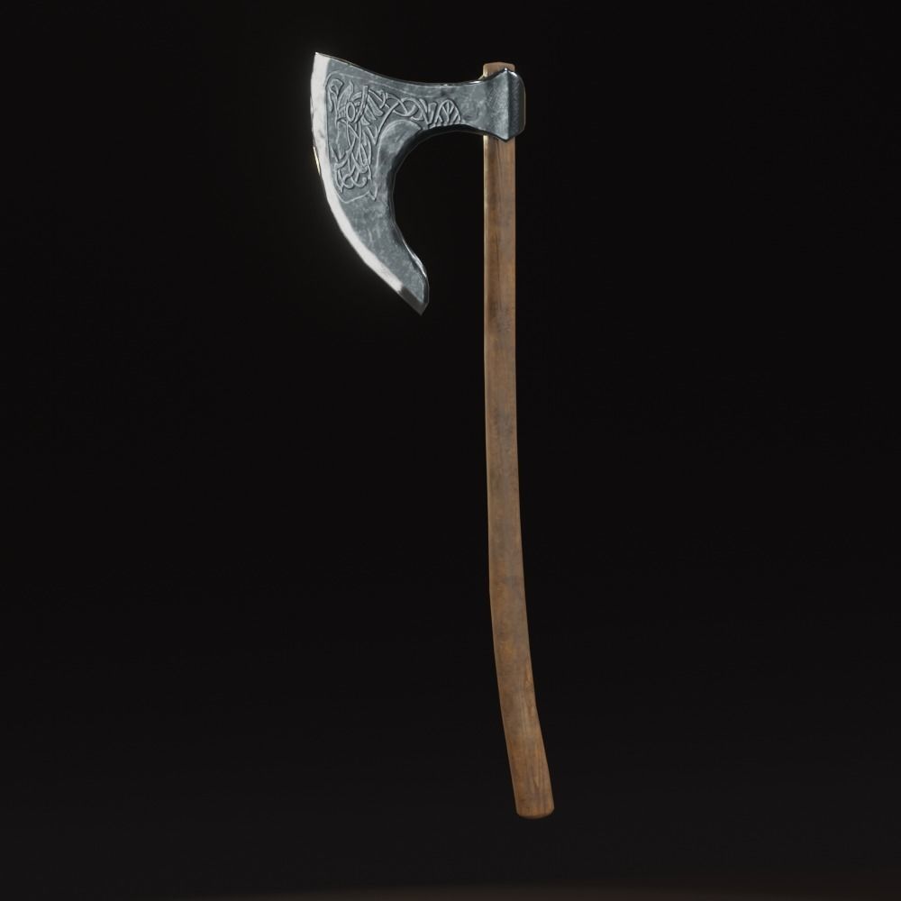 Viking Axe pack PBR Low poly game ready Low-poly 3D model_8