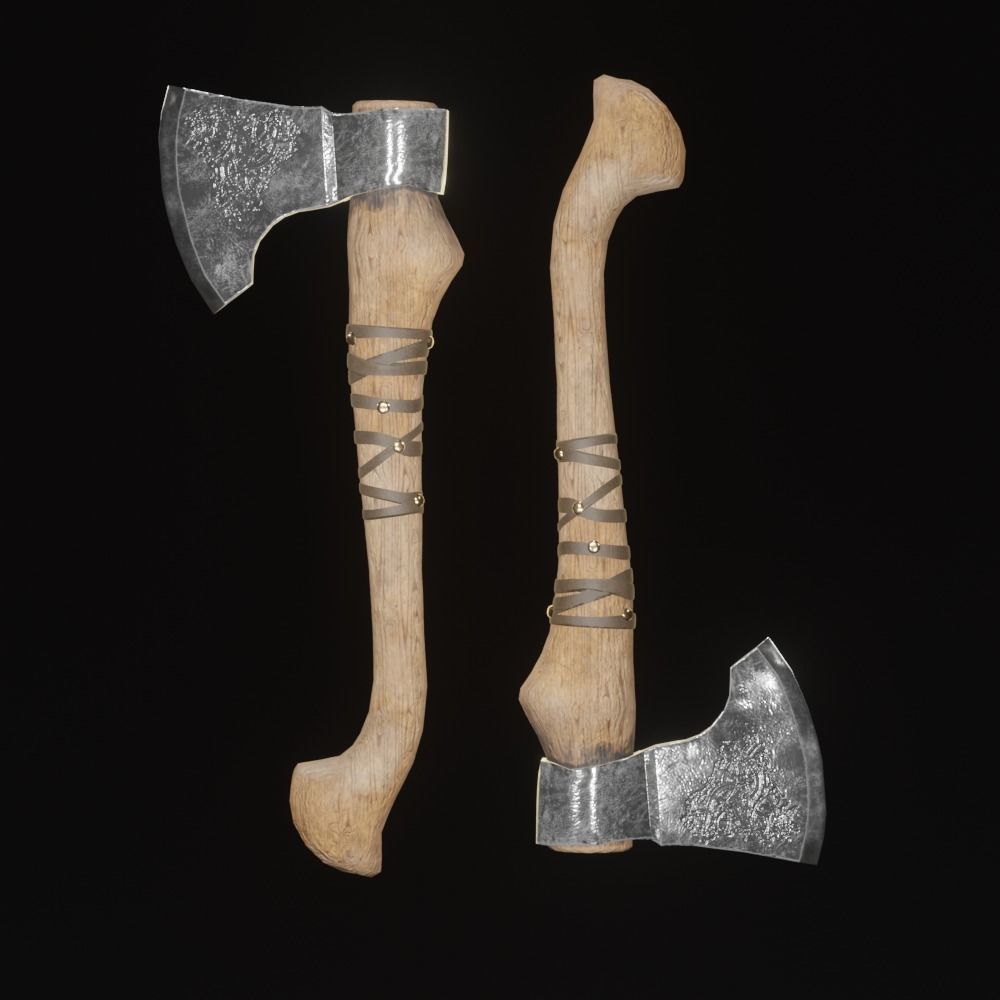 Viking Axe pack PBR Low poly game ready Low-poly 3D model_15