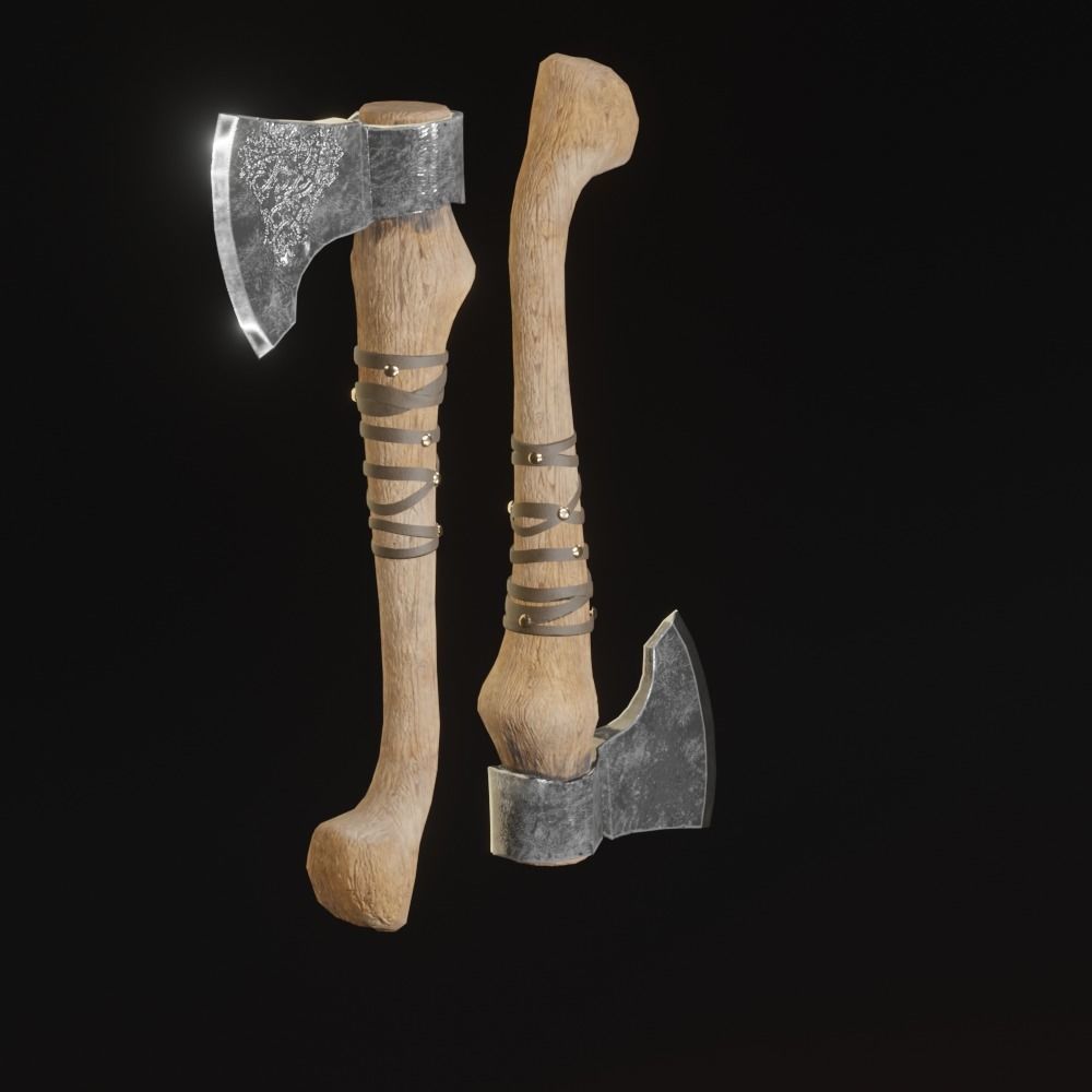 Viking Axe pack PBR Low poly game ready Low-poly 3D model_11
