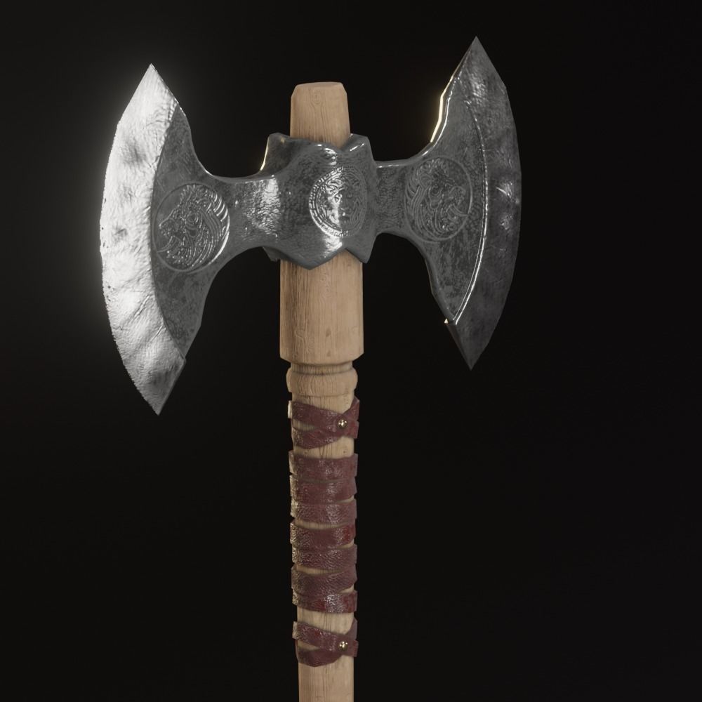 Viking Axe pack PBR Low poly game ready Low-poly 3D model_4