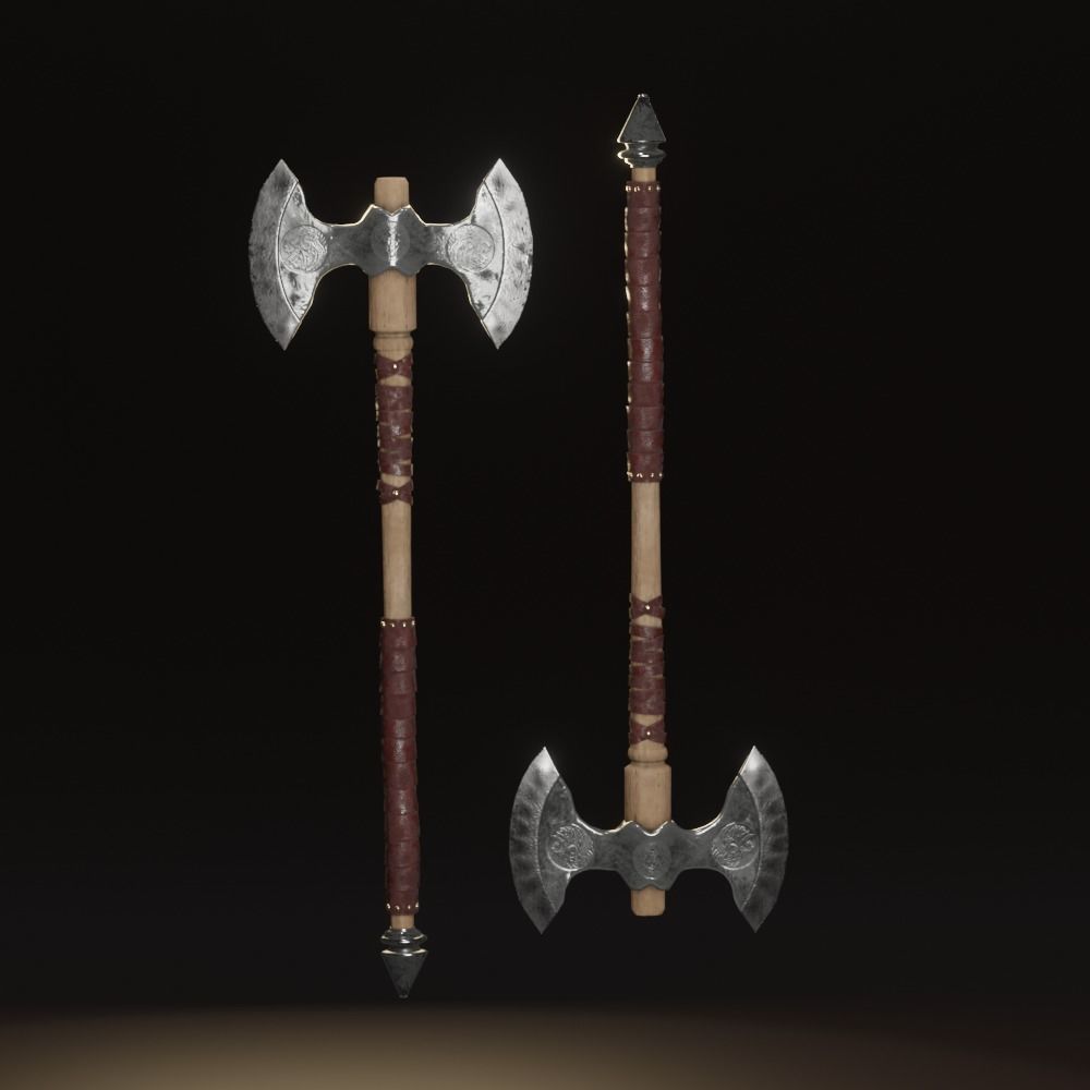 Viking Axe pack PBR Low poly game ready Low-poly 3D model_1
