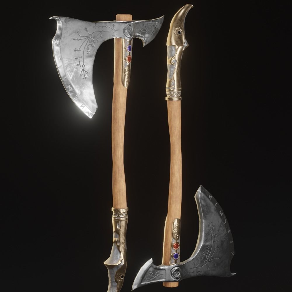Viking Axe pack PBR Low poly game ready Low-poly 3D model_22