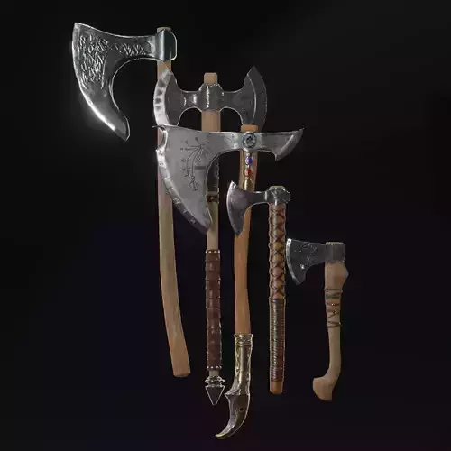 Viking Axe pack PBR Low poly game ready
