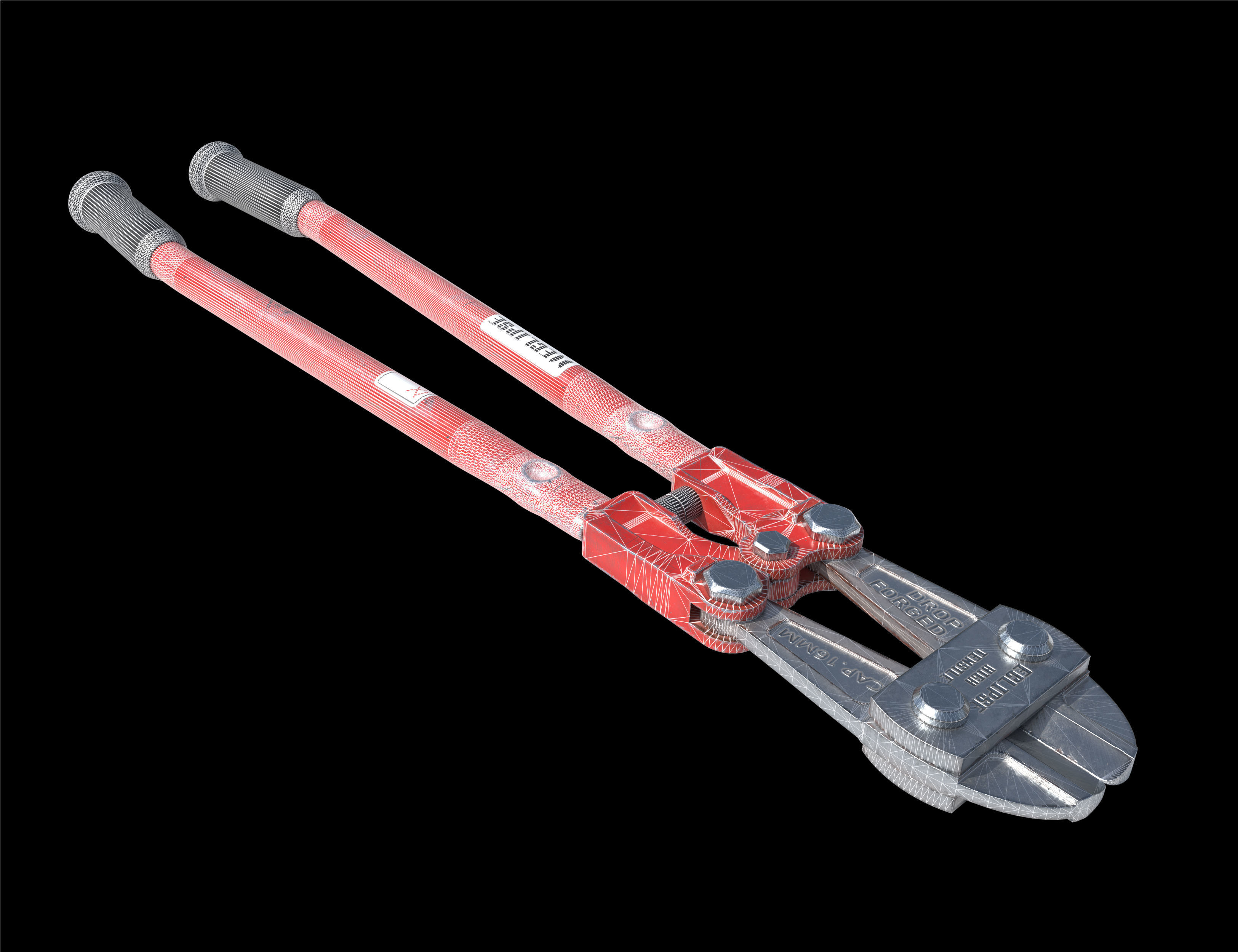Bolt cutter Low-poly 3D model_12