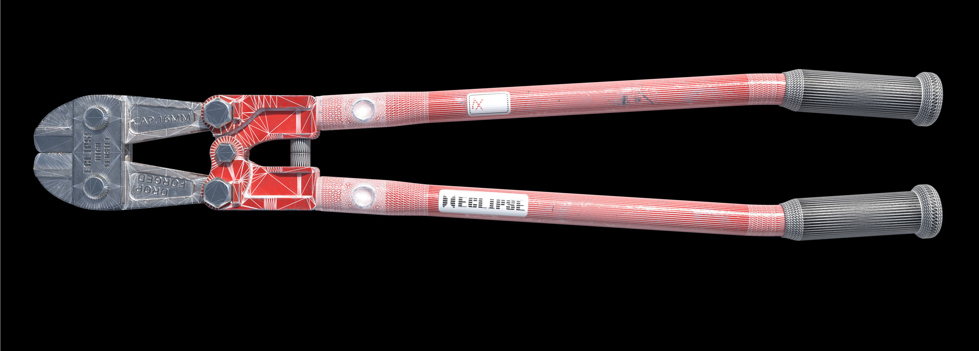 Bolt cutter Low-poly 3D model_10