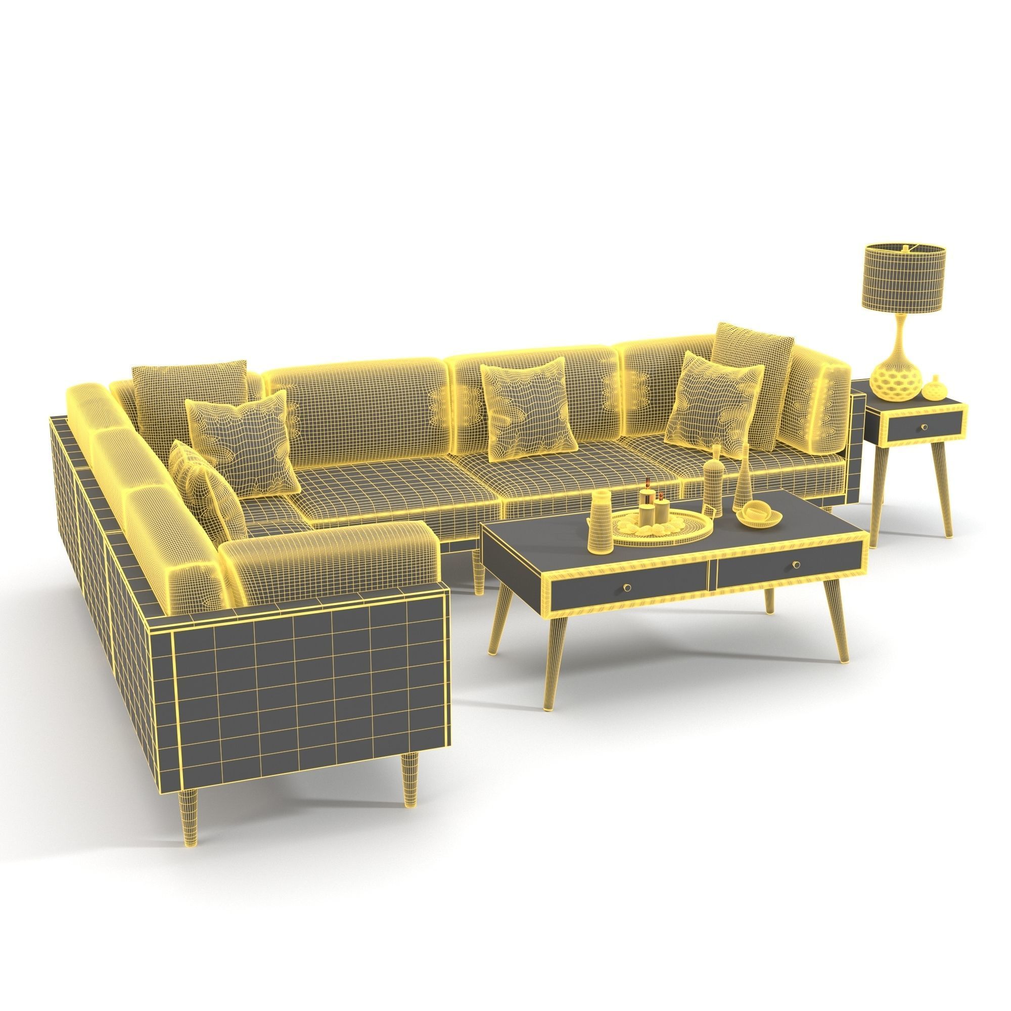 Bellanest Soto Modular Sectional Sofa Set 3D model_5