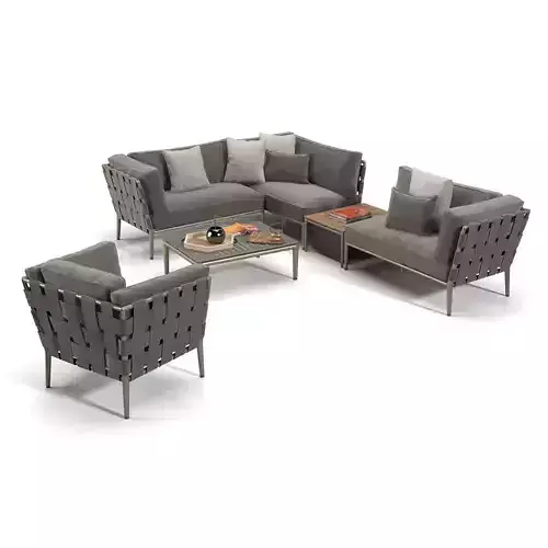 Cane Line Conic Moduler Sofa Set 3D model