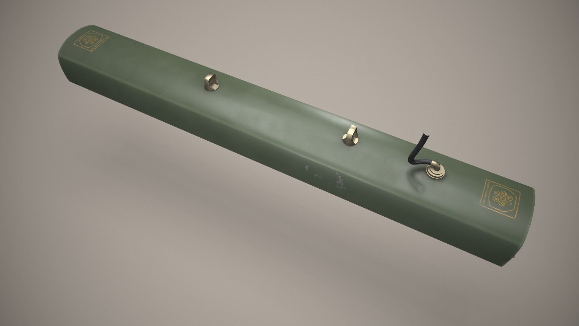 Rocket Launcher FZ220 With Missiles Low-poly 3D model_3