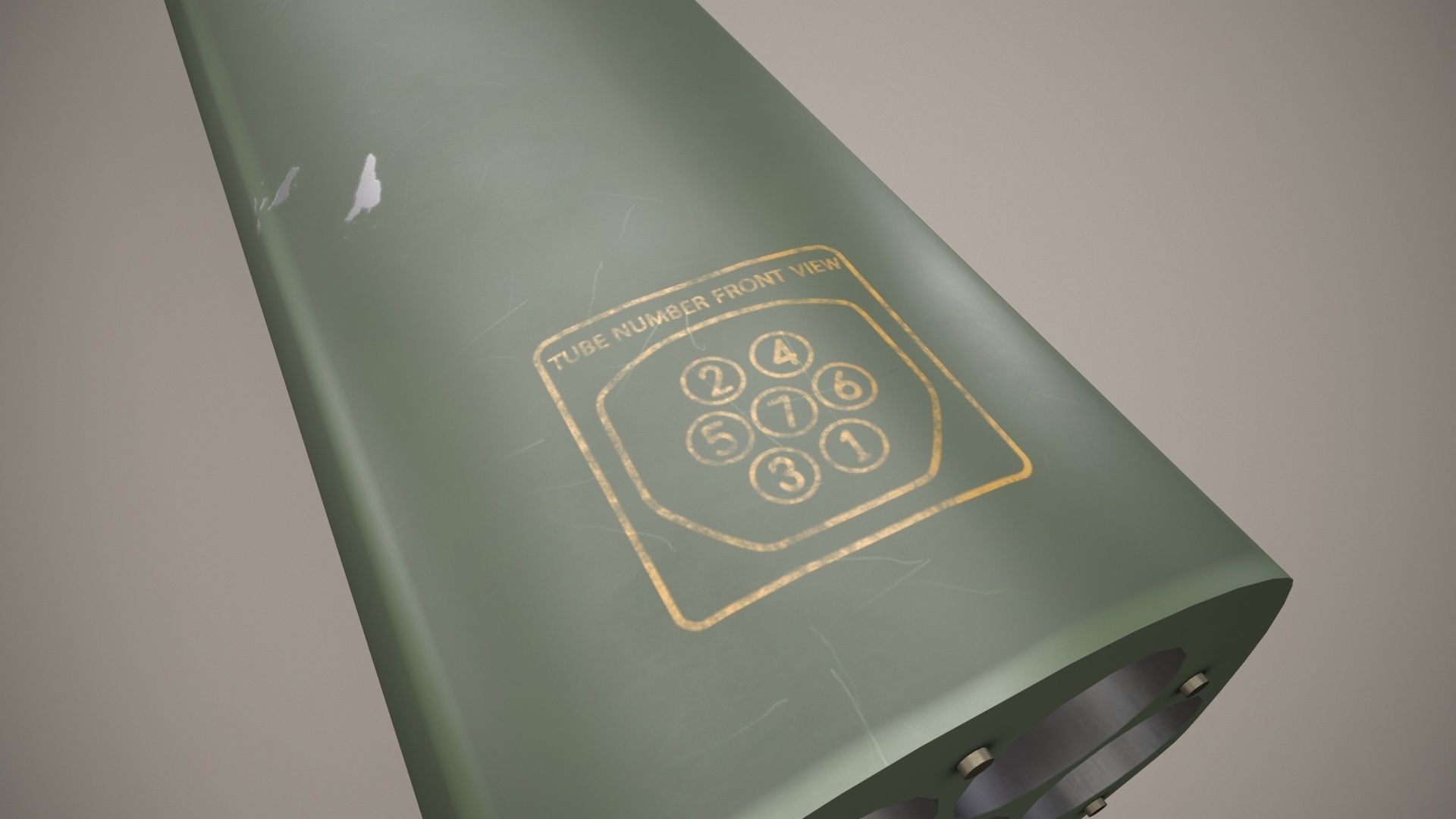 Rocket Launcher FZ220 With Missiles Low-poly 3D model_8