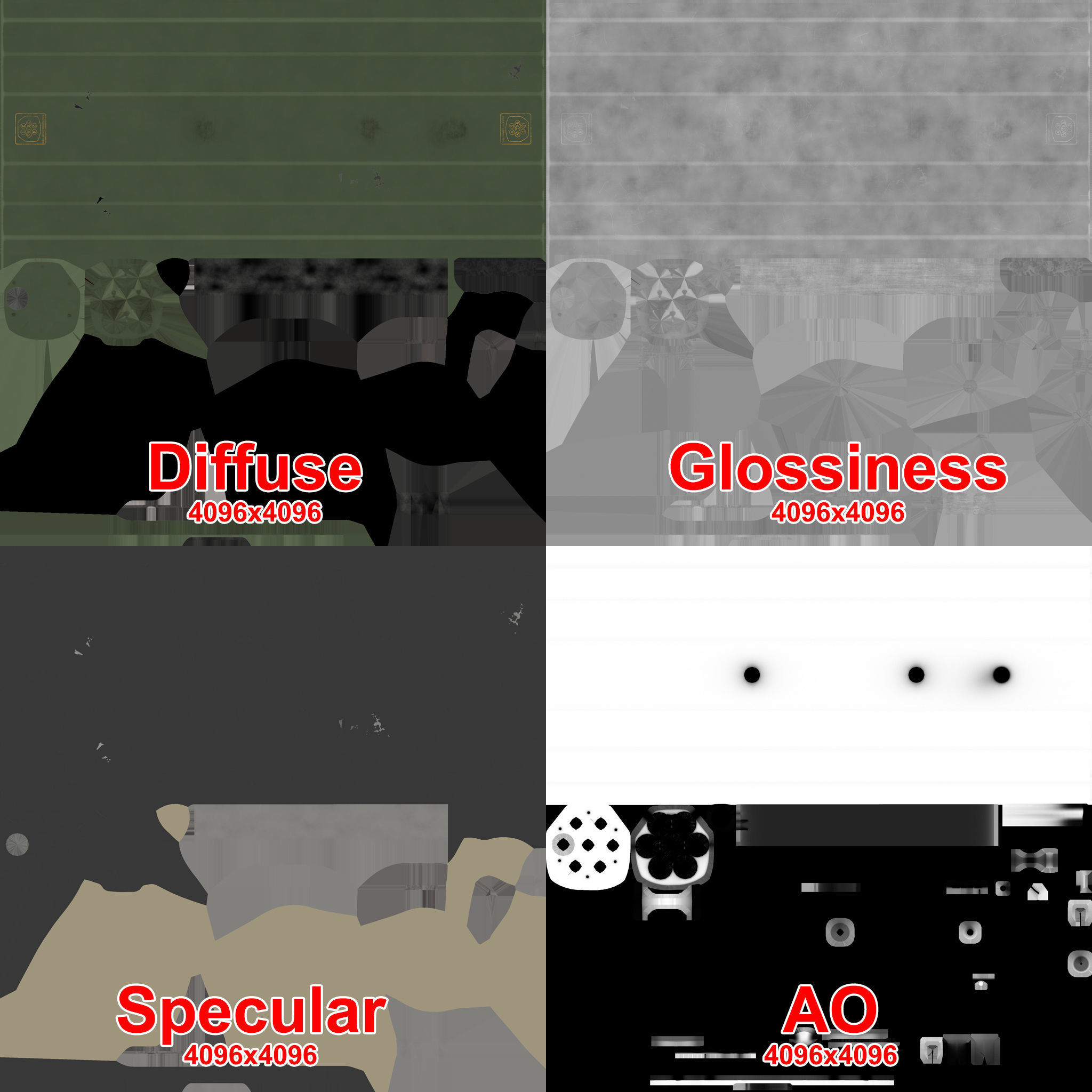 Rocket Launcher FZ220 With Missiles Low-poly 3D model_22