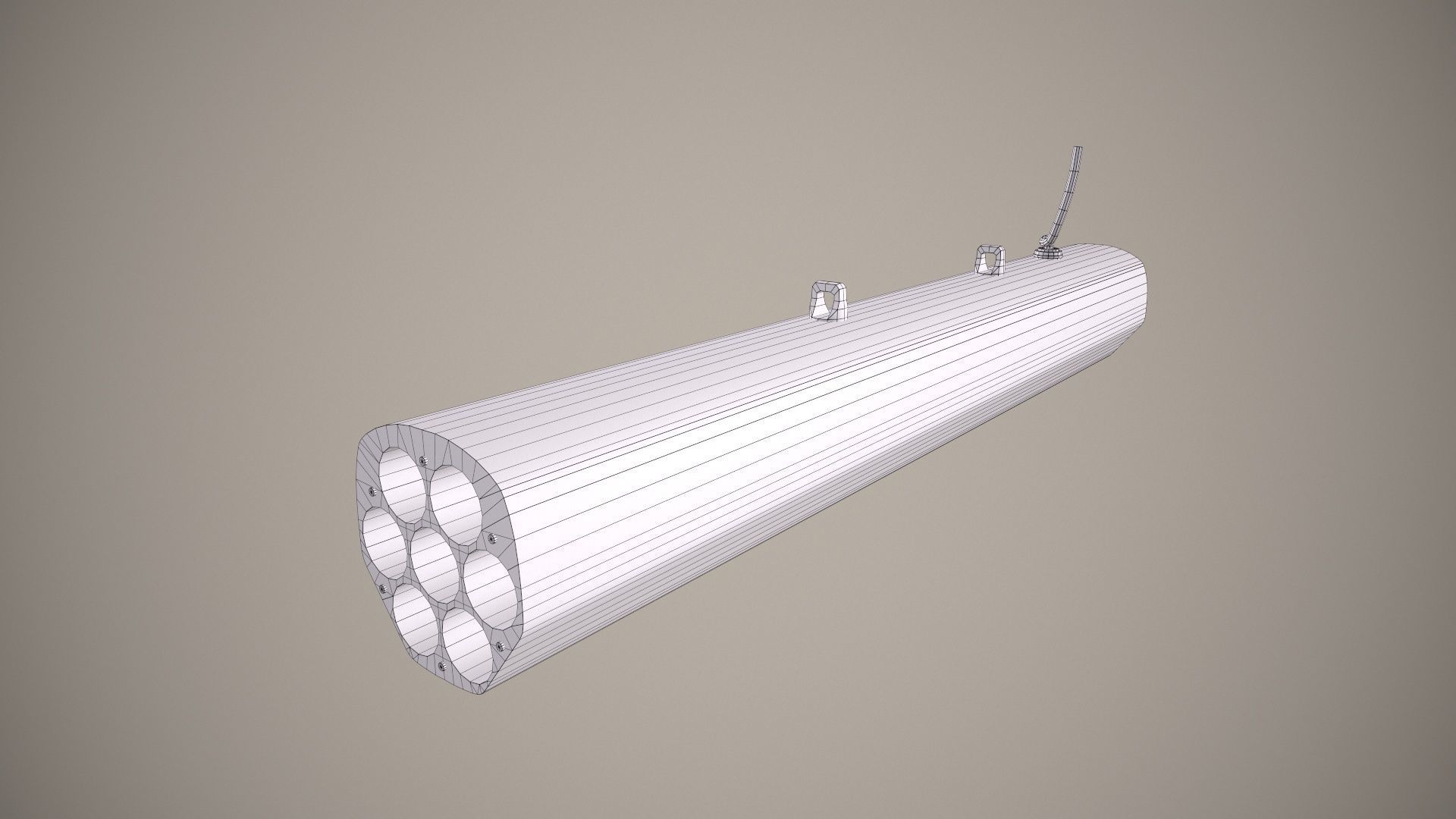 Rocket Launcher FZ220 With Missiles Low-poly 3D model_16