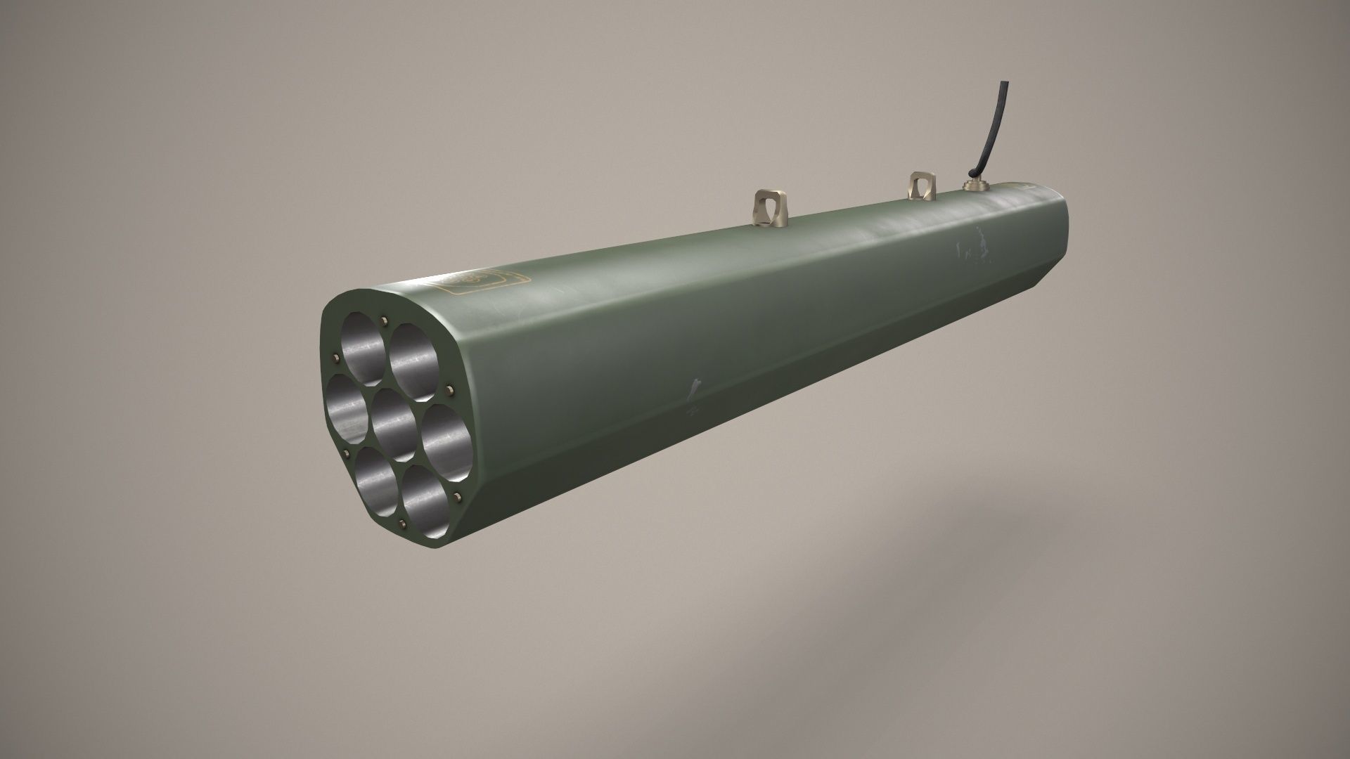 Rocket Launcher FZ220 With Missiles Low-poly 3D model_2