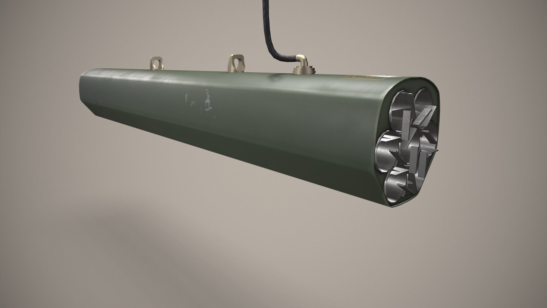 Rocket Launcher FZ220 With Missiles Low-poly 3D model_4