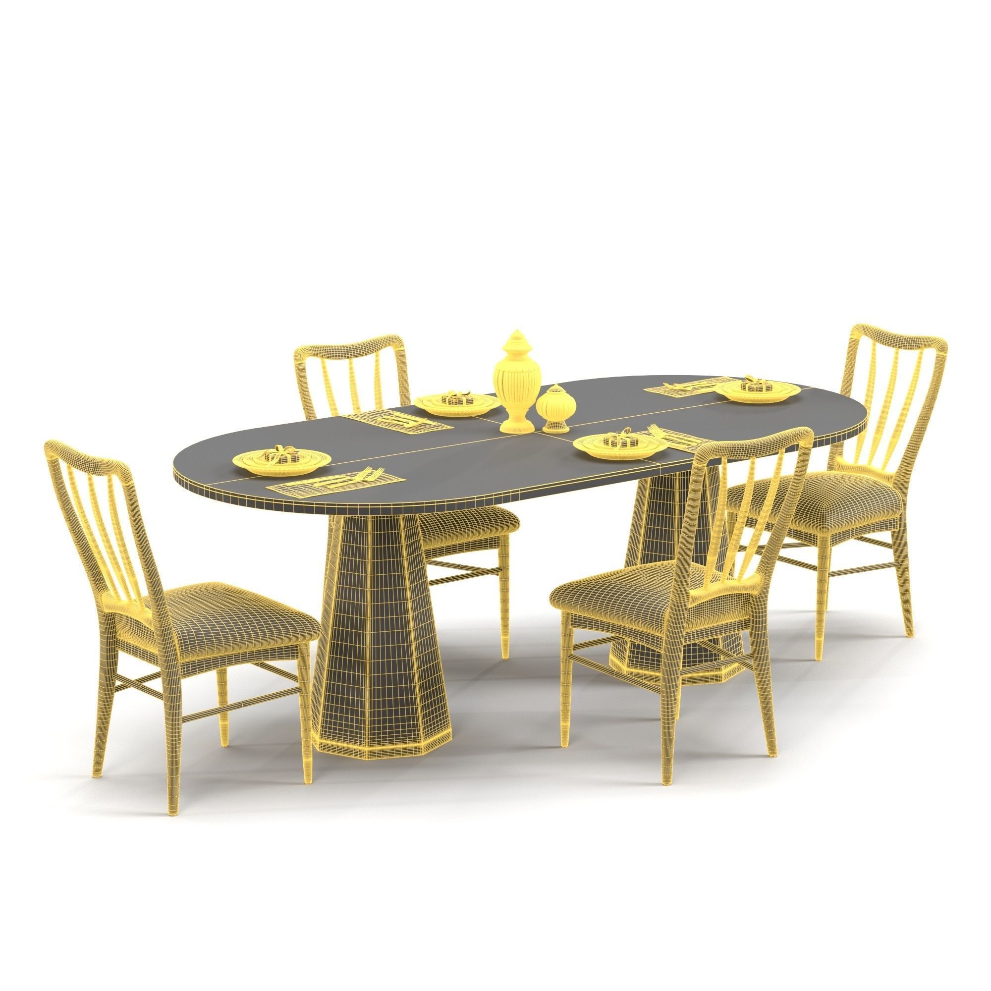 Dining set 01 3D model_5