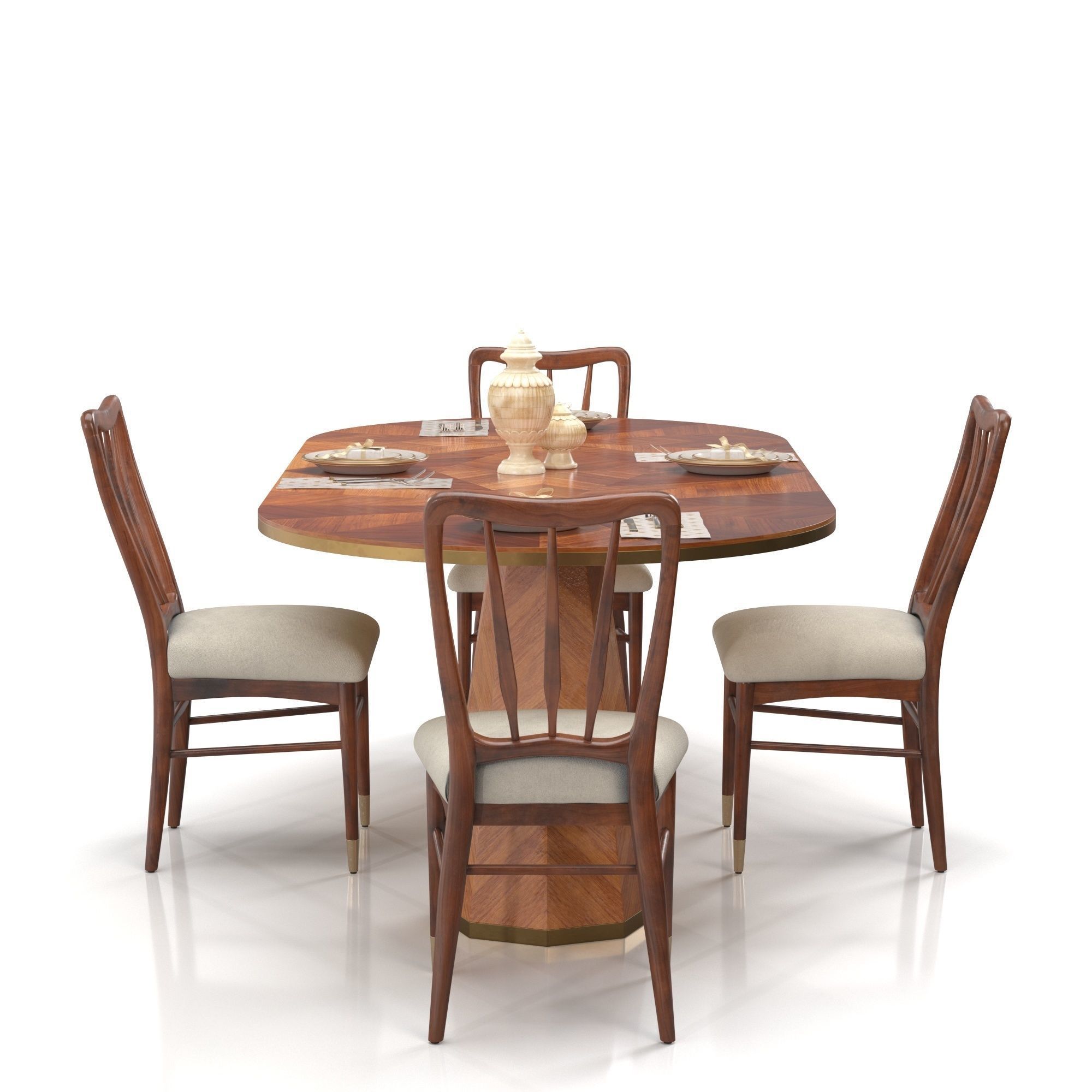 Dining set 01 3D model_1
