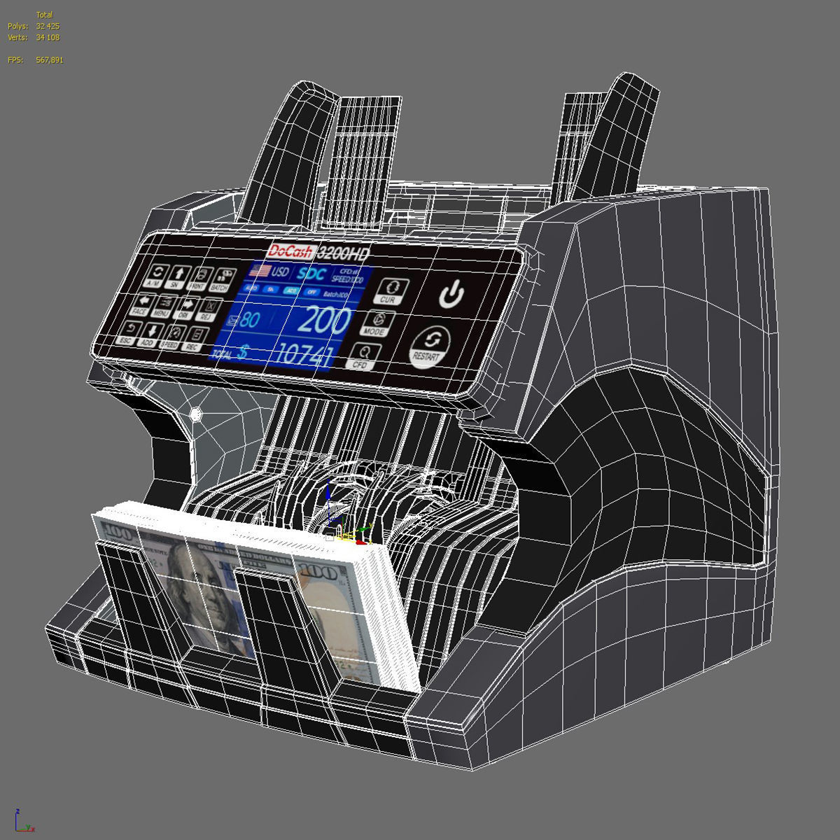Banknote counter Docash 3200 HD 3D model_8