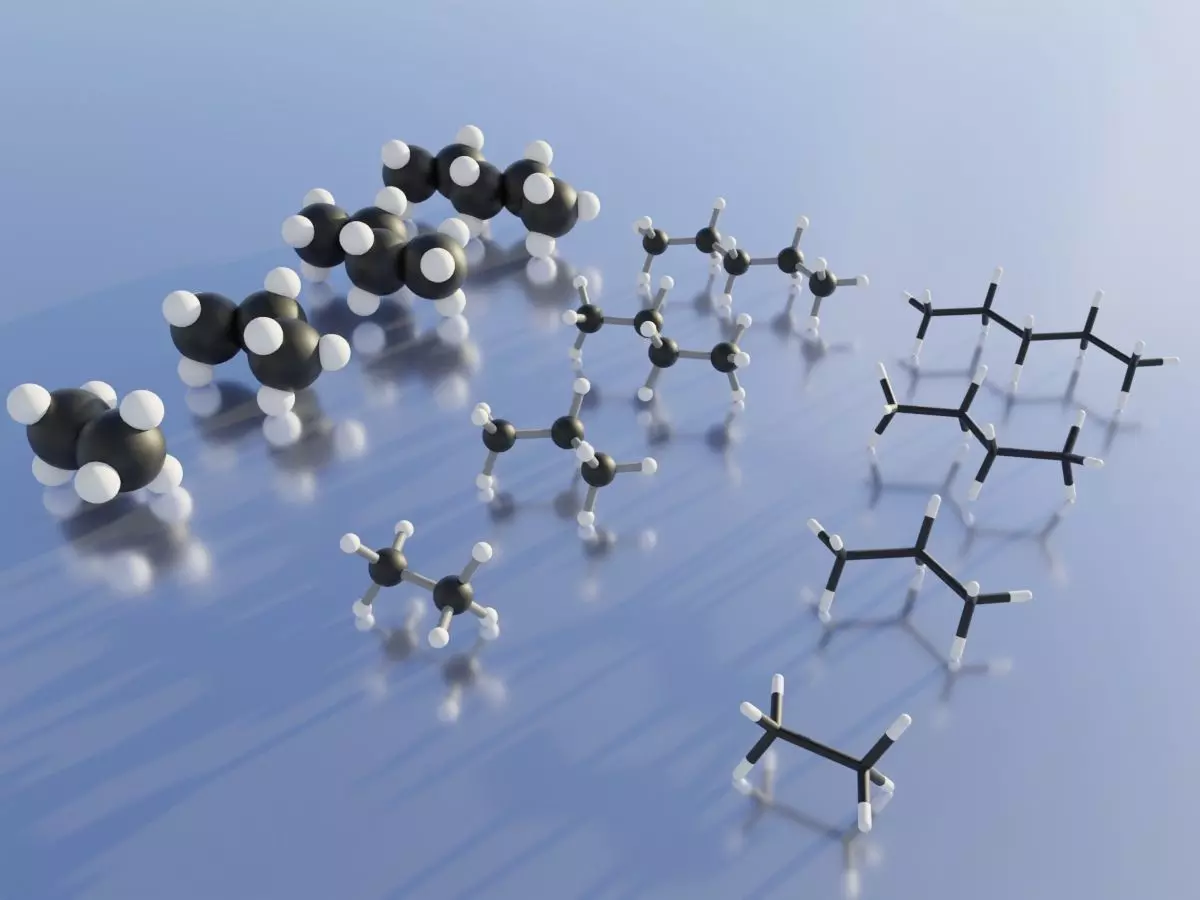 n-alkanes 3D molecular models 3D model