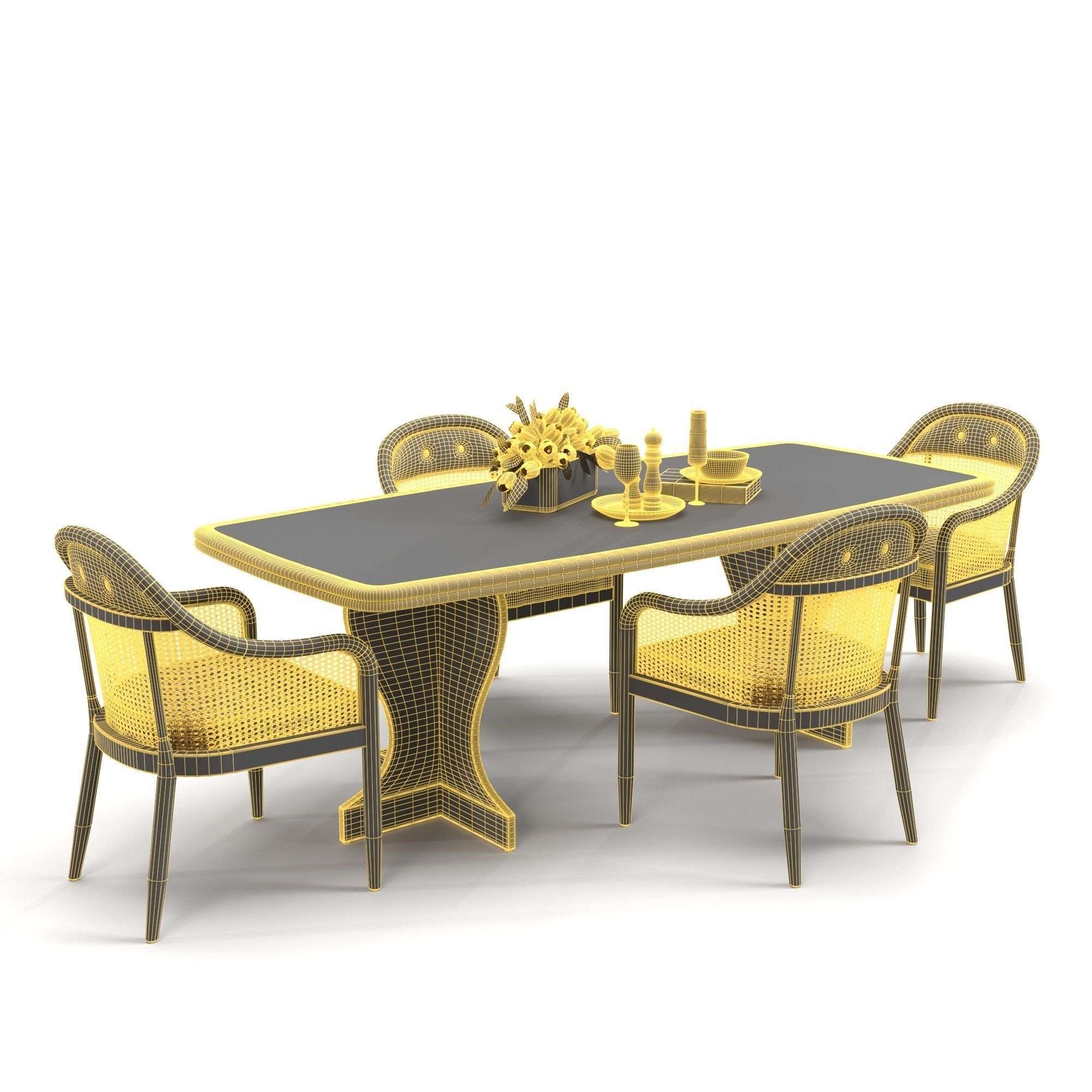Dining set 02 3D model_5