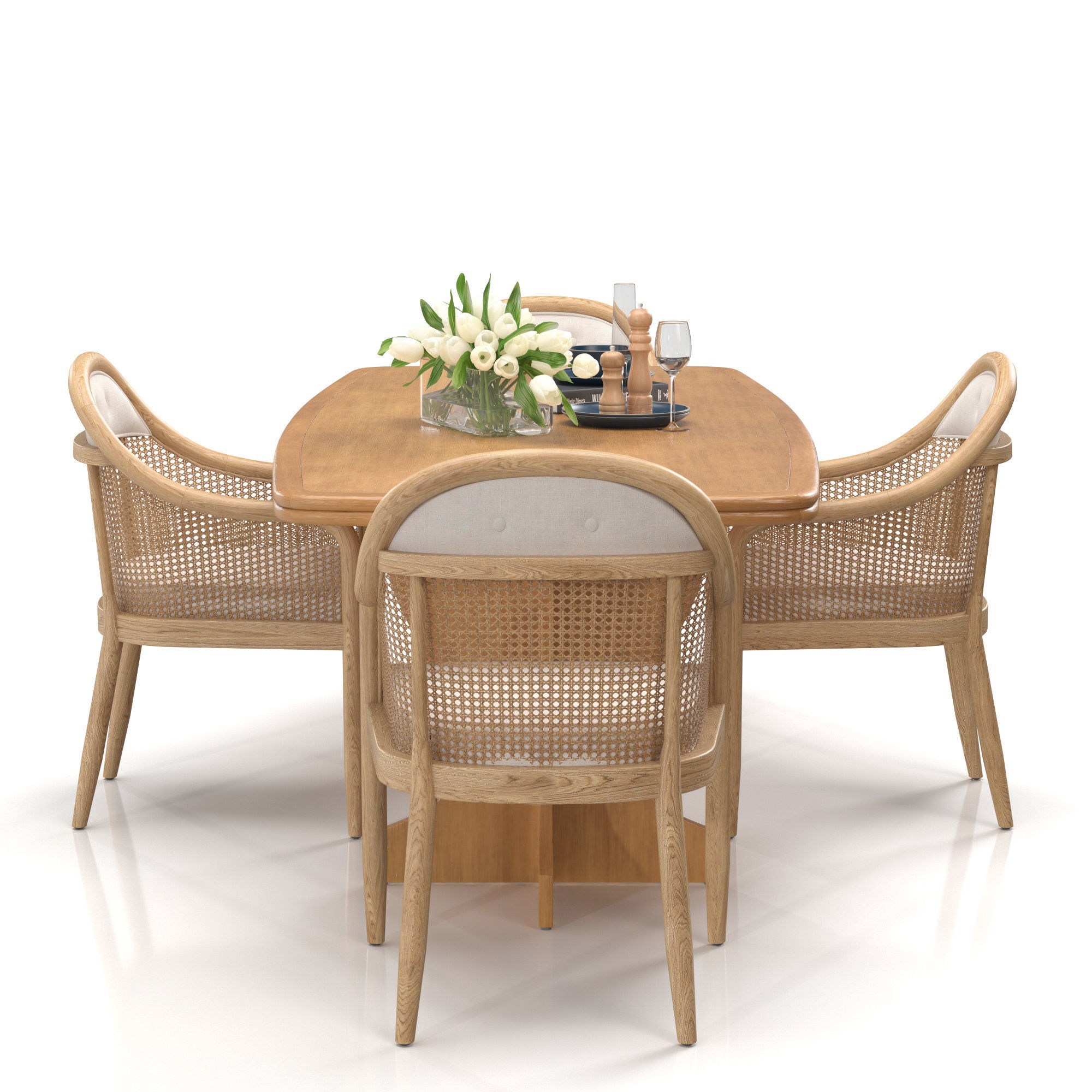 Dining set 02 3D model_2