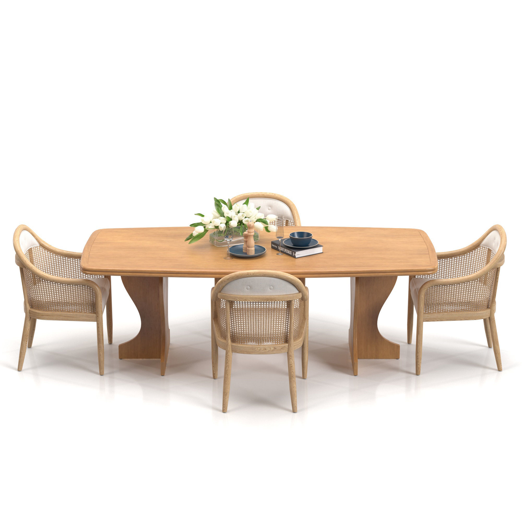 Dining set 02 3D model_4