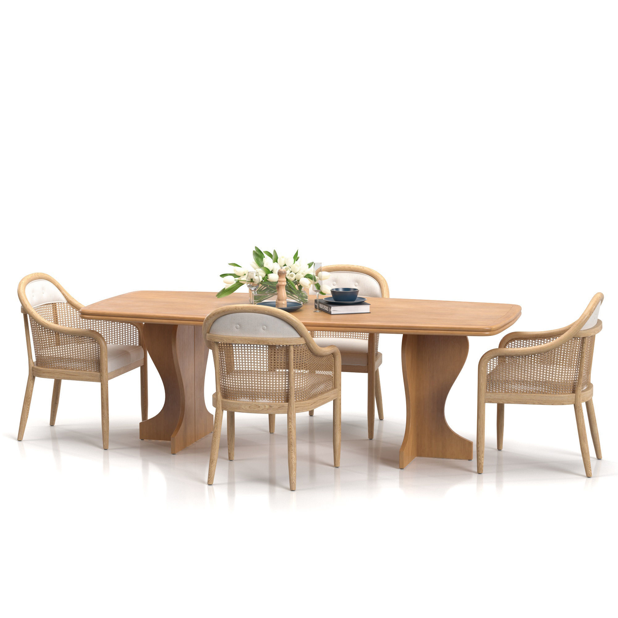 Dining set 02 3D model_1