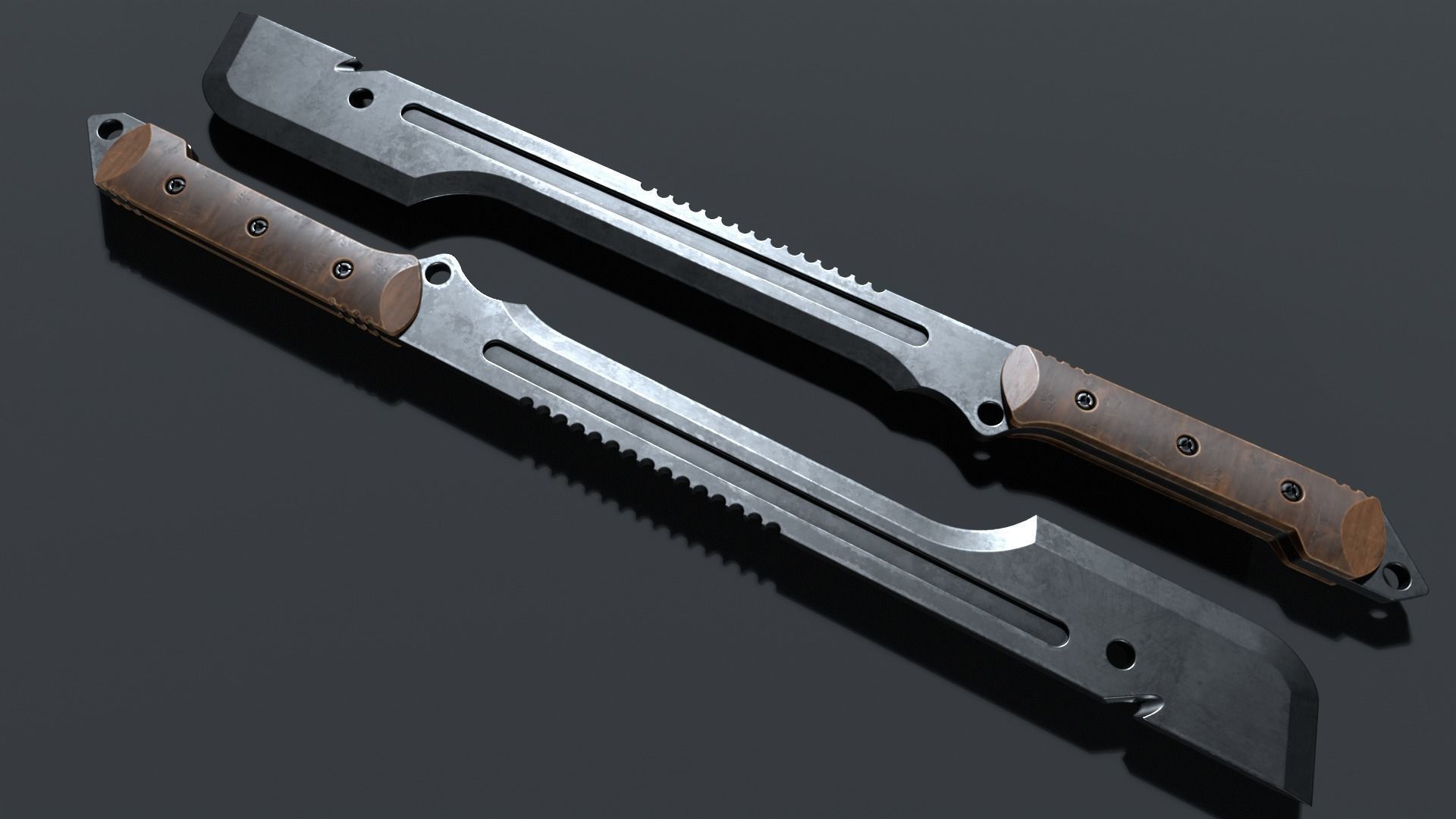 Gear-Machete-Lowpoly Low-poly 3D model_6