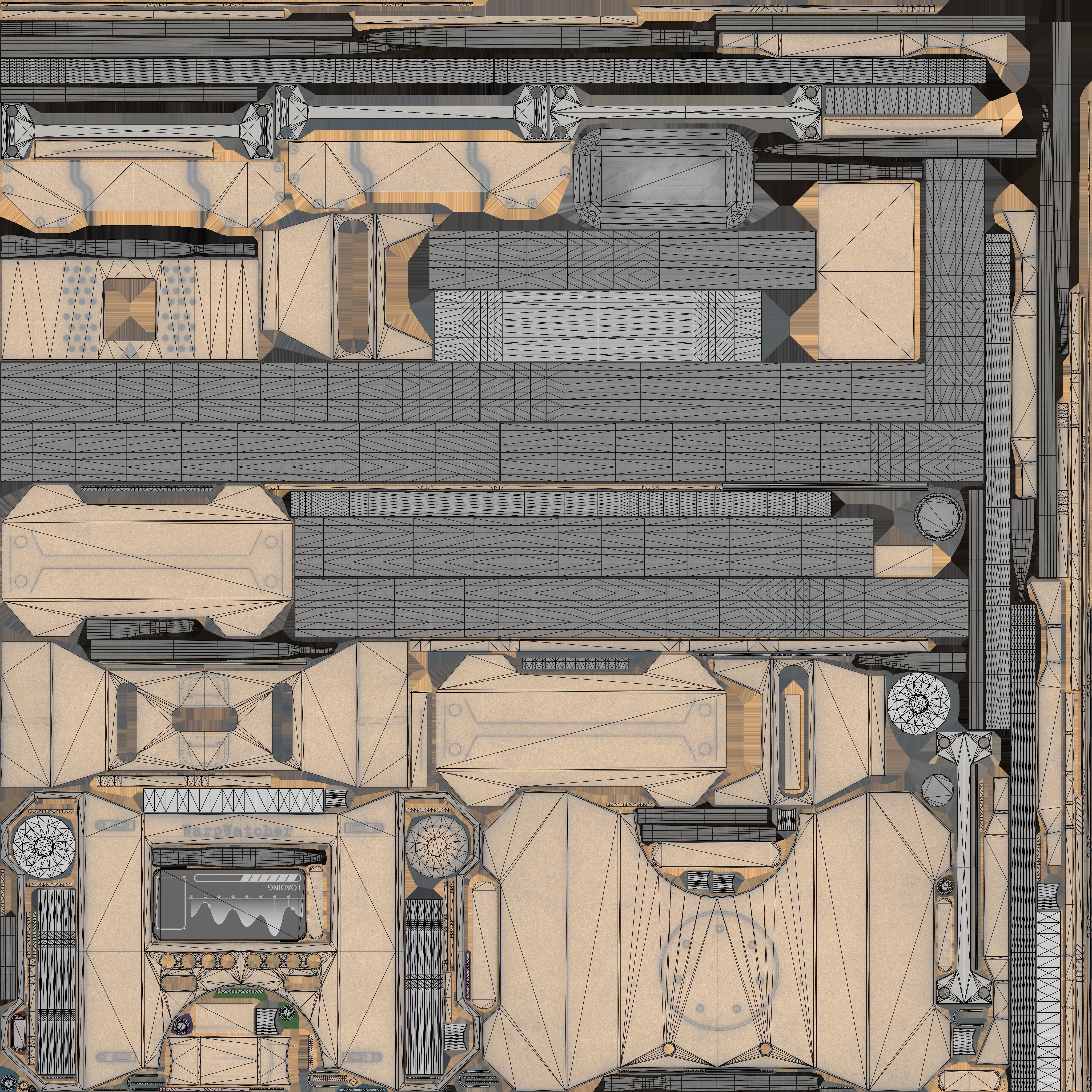 Sci-fi analyzer Low-poly 3D model_13