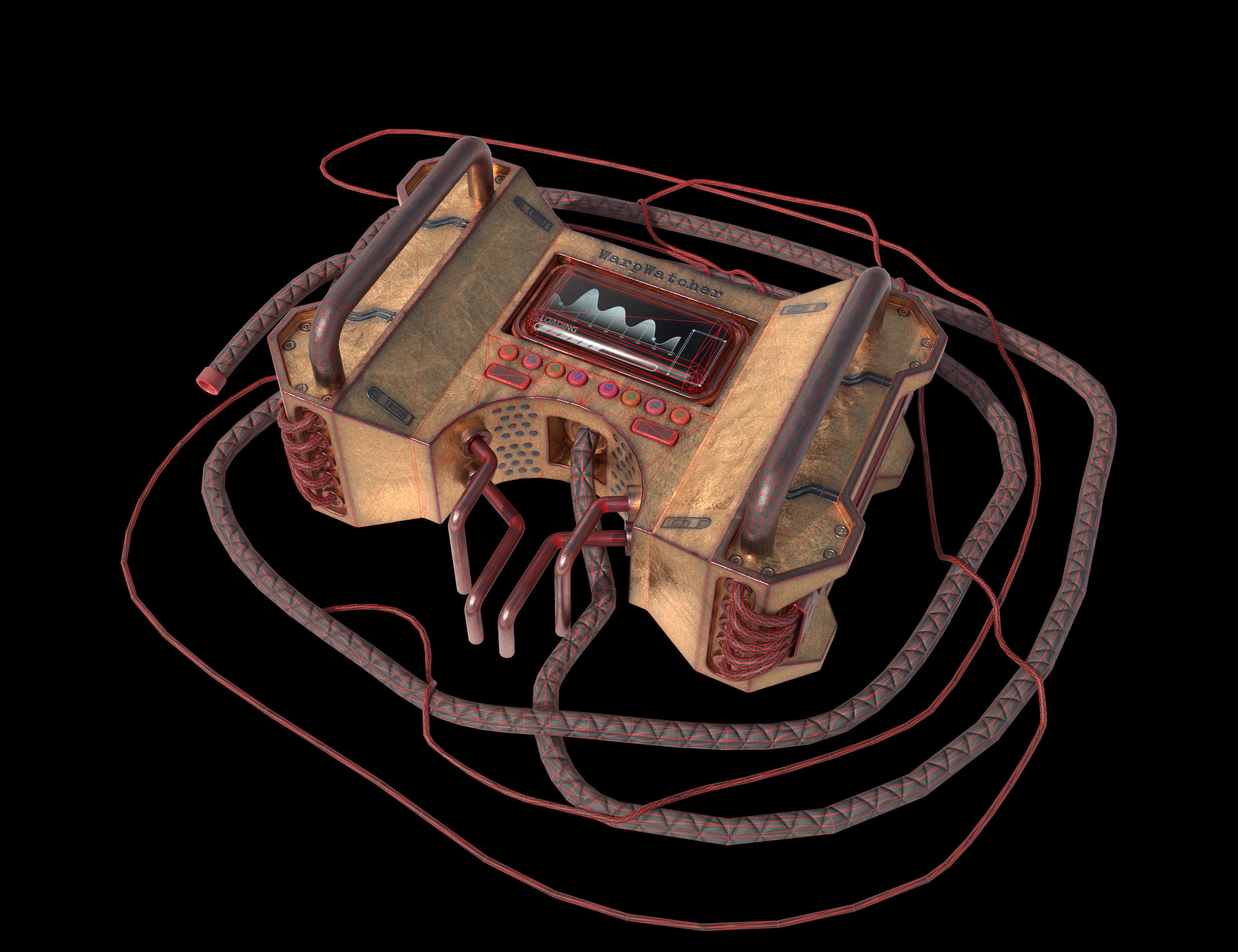 Sci-fi analyzer Low-poly 3D model_12