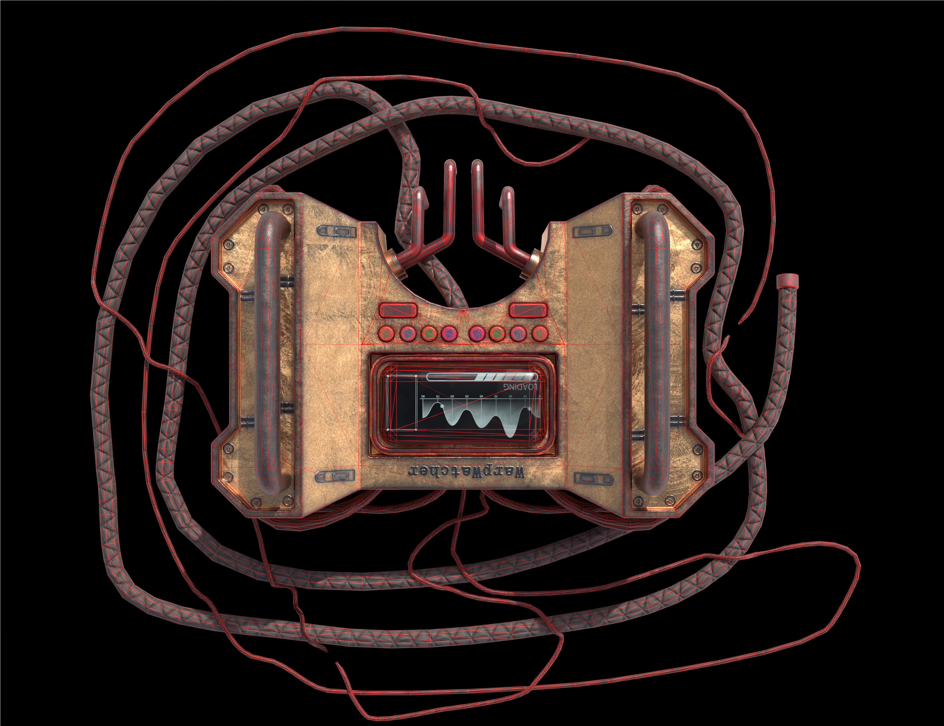 Sci-fi analyzer Low-poly 3D model_10