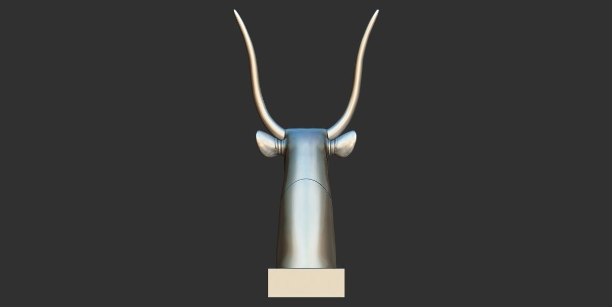 Head of Hathor  cow from grave of Tutankhamun 3D Printable model 3D print model_4