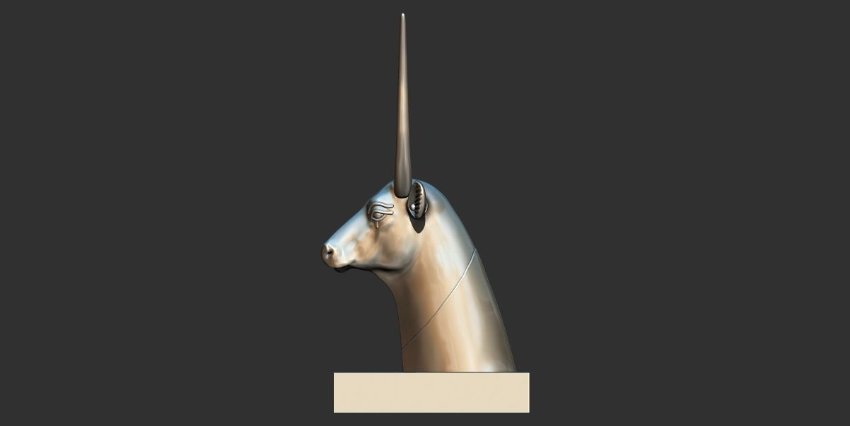 Head of Hathor  cow from grave of Tutankhamun 3D Printable model 3D print model_3
