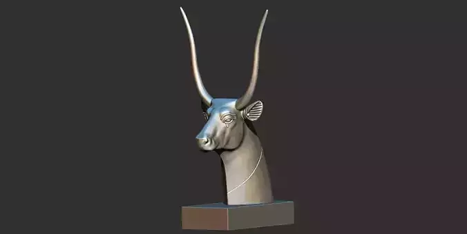 Head of Hathor  cow from grave of Tutankhamun 3D Printable model 3D print model