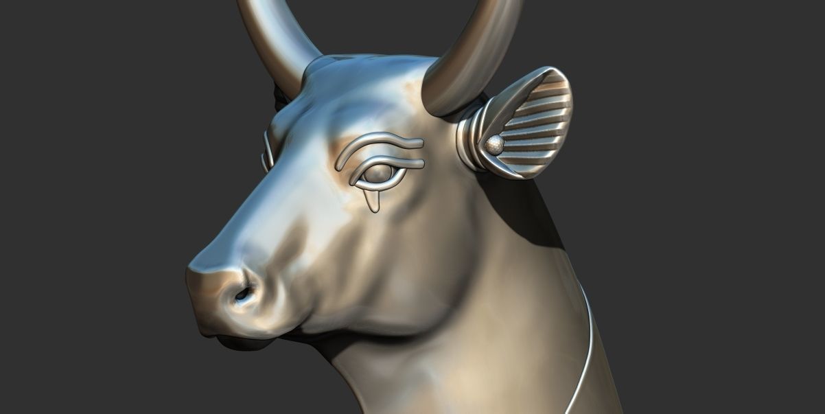 Head of Hathor  cow from grave of Tutankhamun 3D Printable model 3D print model_2