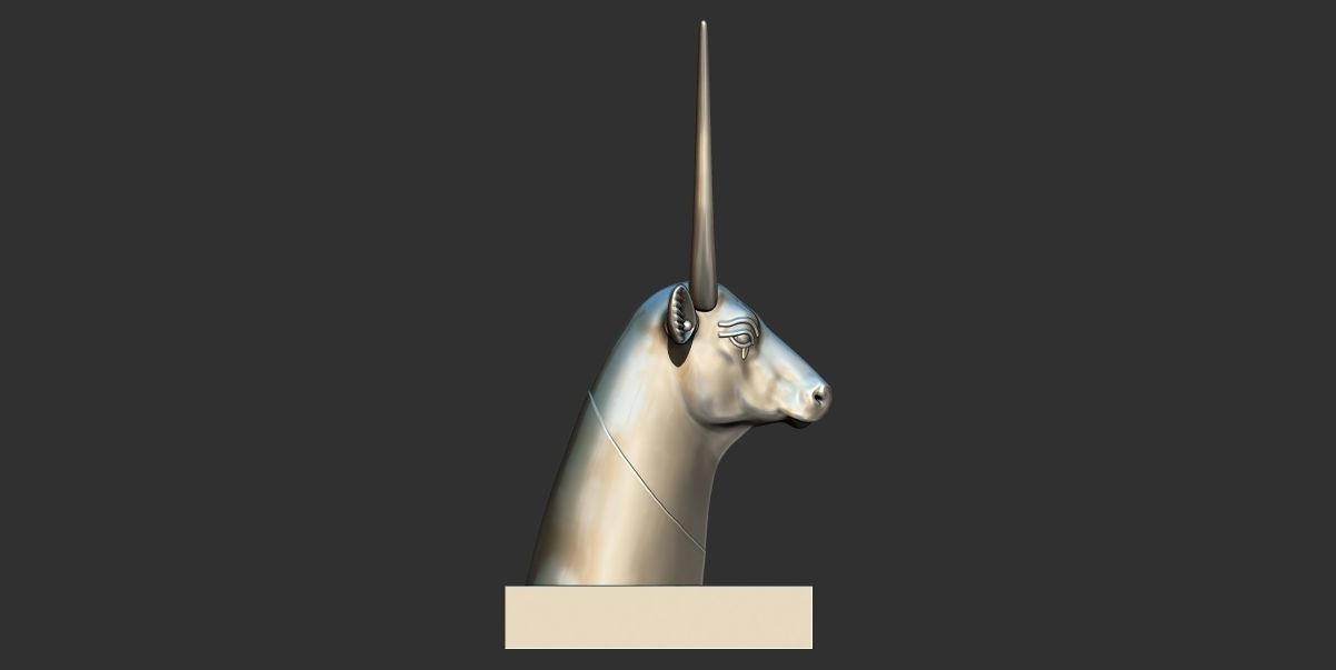 Head of Hathor  cow from grave of Tutankhamun 3D Printable model 3D print model_5