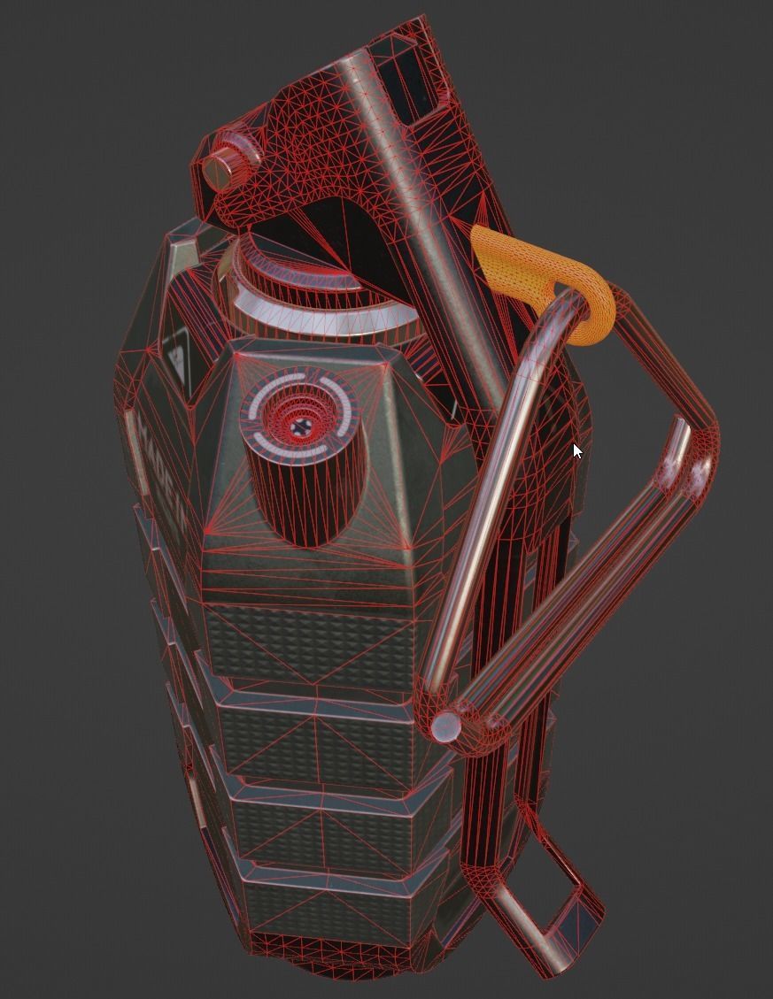 Hand grenade Low-poly 3D model_8