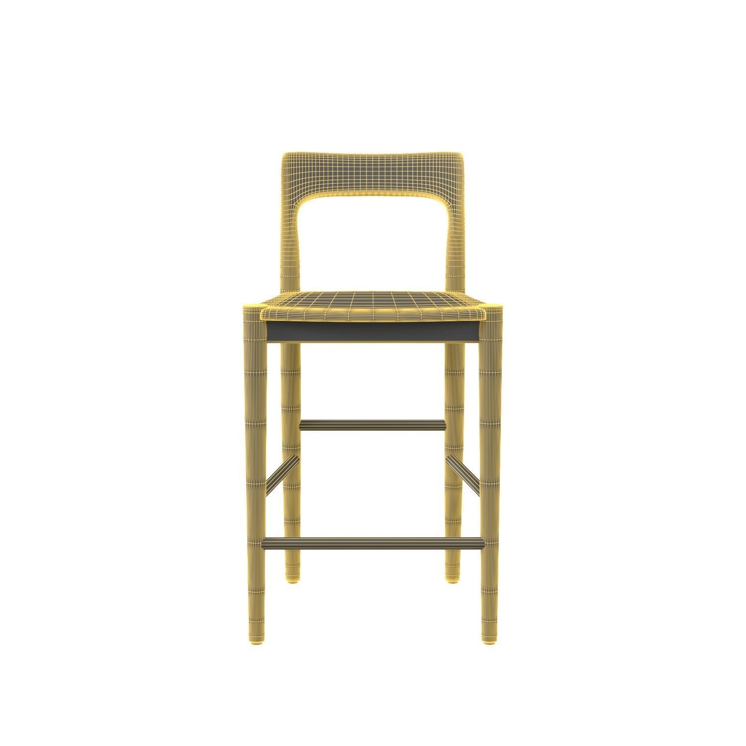 Heritage Counter Stool PBR 3D model_5