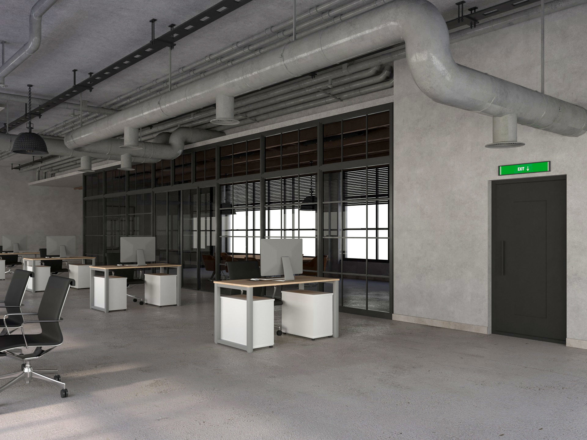 Loft Office 12 3D model_4