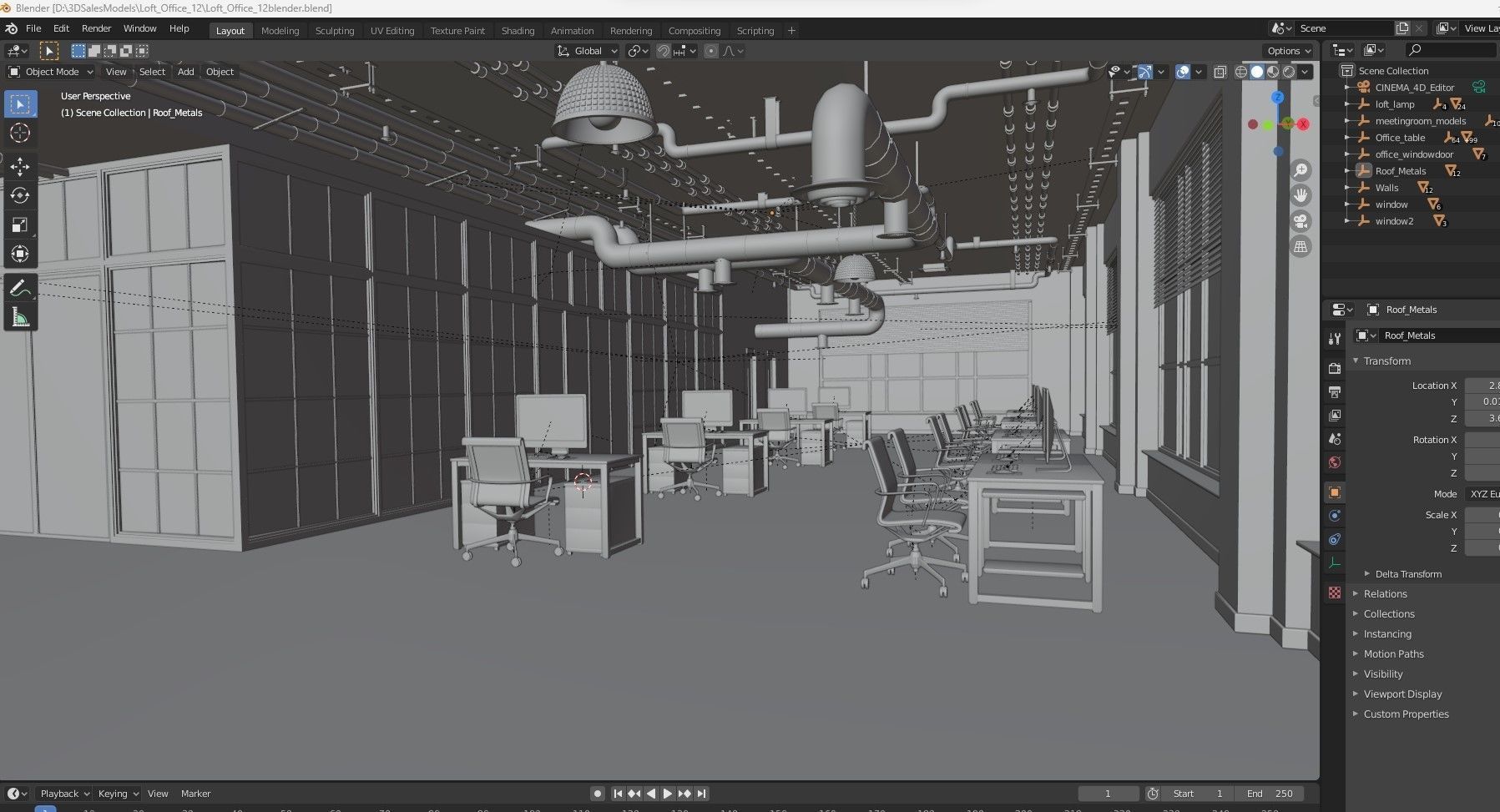 Loft Office 12 3D model_25
