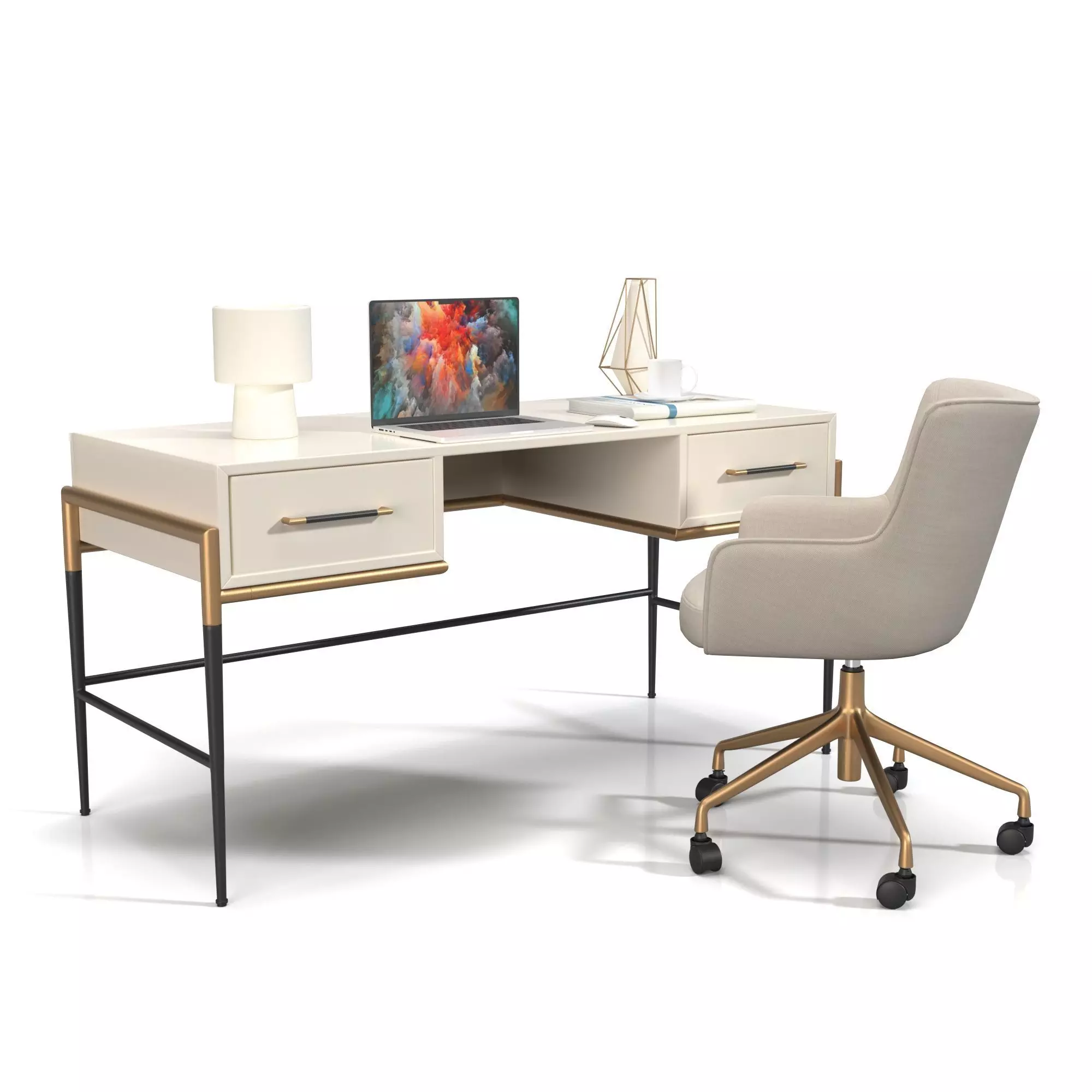 Office Set 01 3D model_0