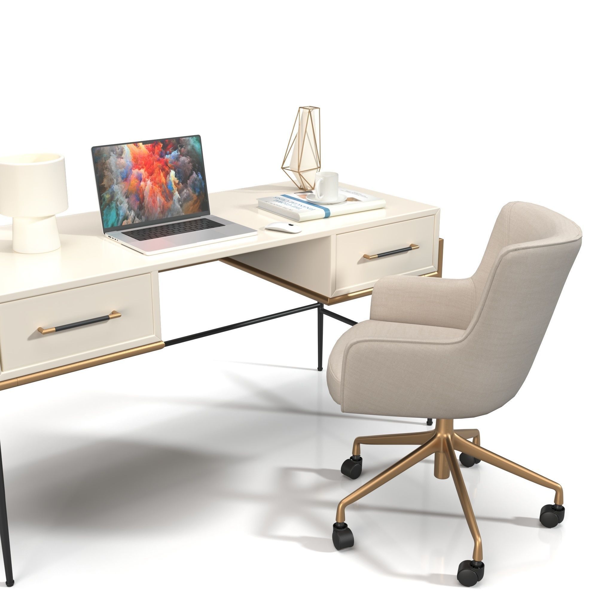 Office Set 01 3D model_2