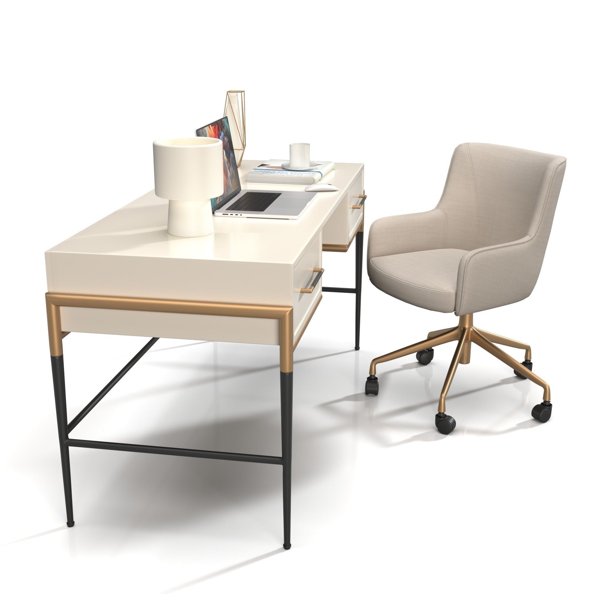 Office Set 01 3D model_1