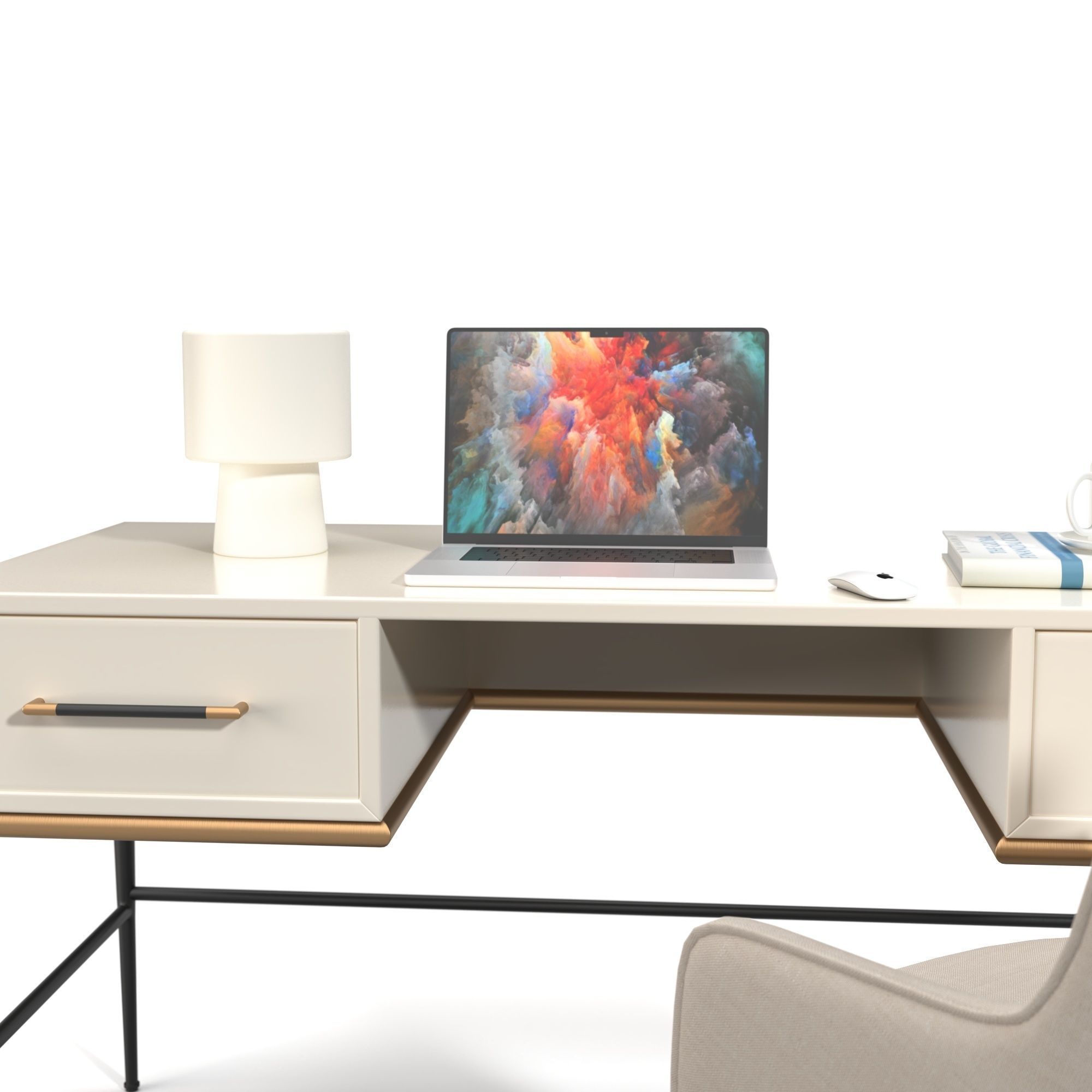 Office Set 01 3D model_3