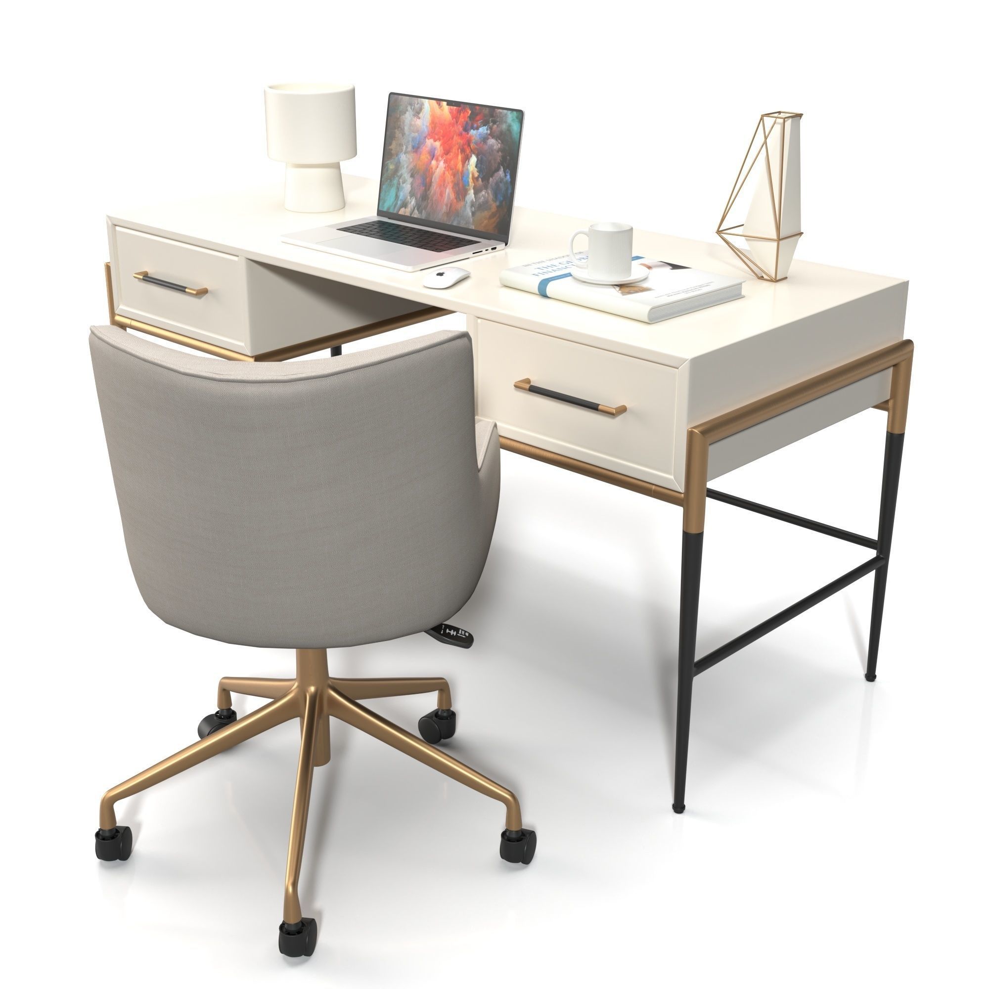 Office Set 01 3D model_4