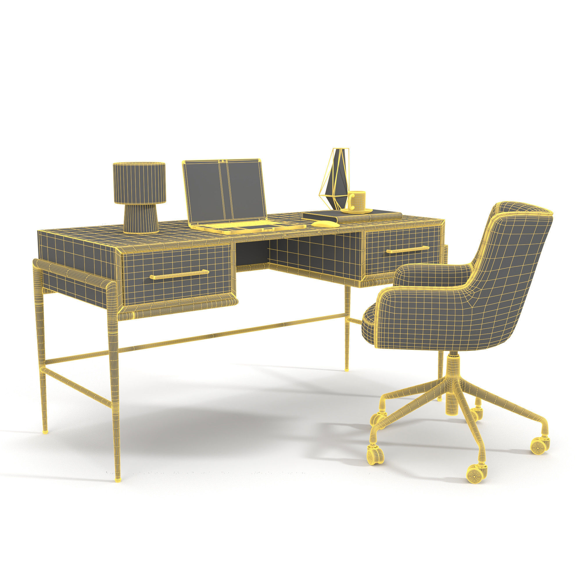 Office Set 01 3D model_5